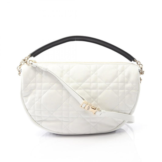 Christian Dior Black White Leather Handbag ()