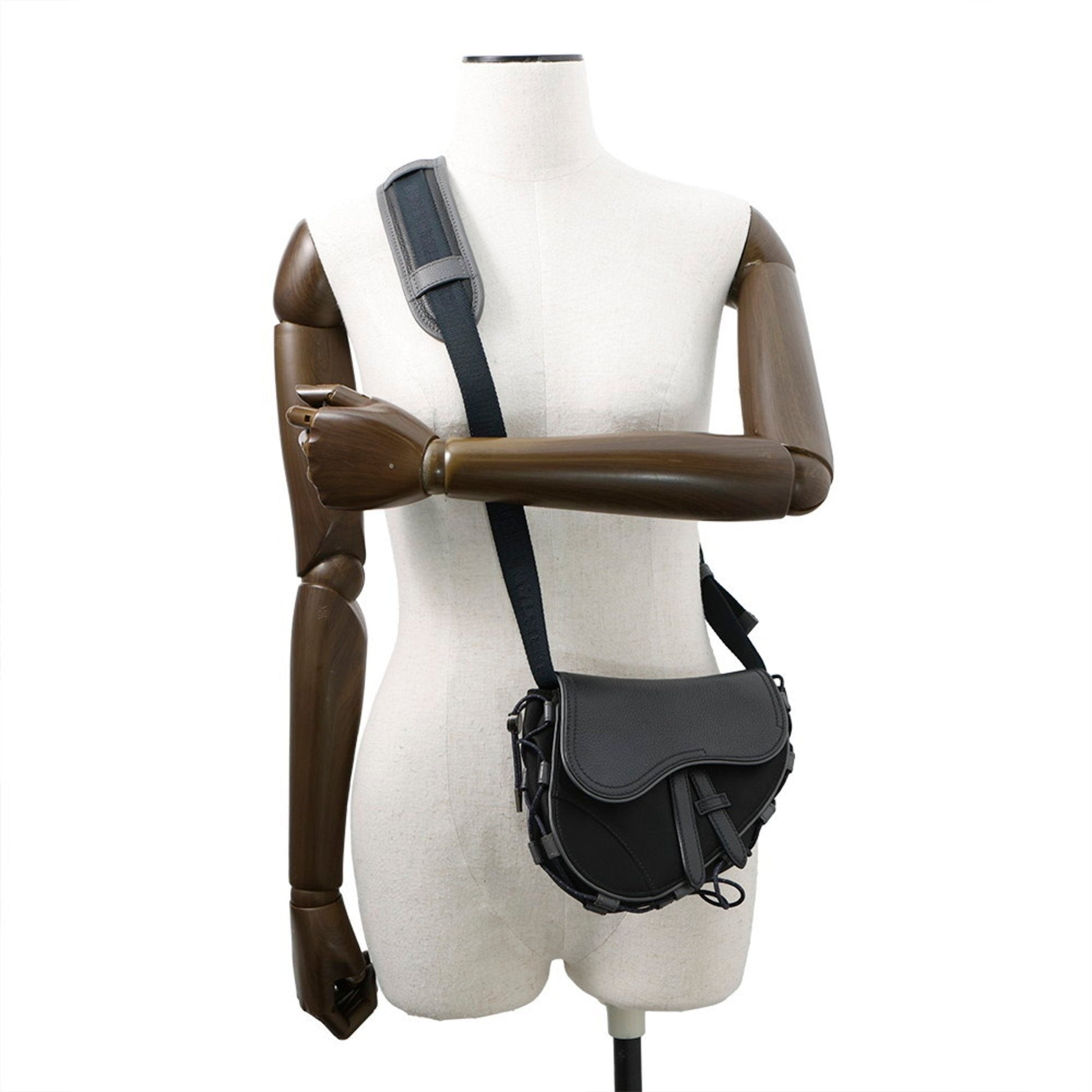 Christian Dior Black Fabric Leather Shoulder Bag ()