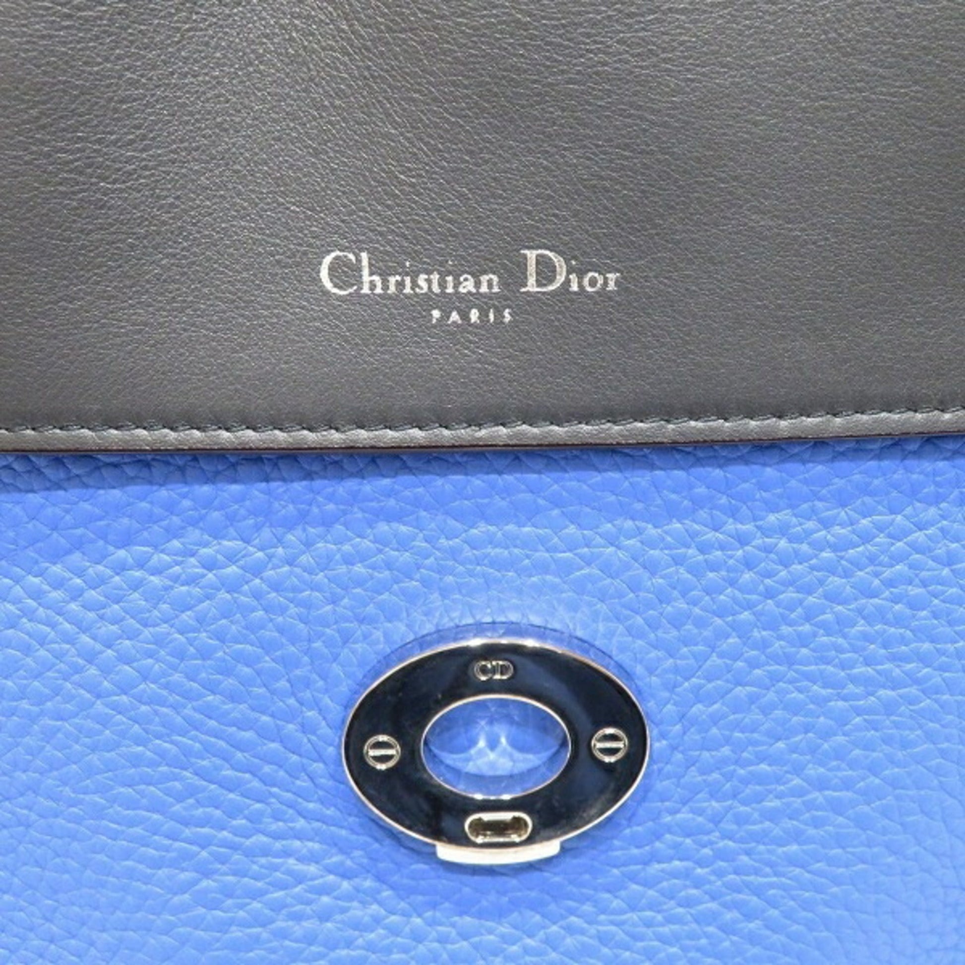 Christian Dior Blue Leather Handbag Shoulder Bag ()