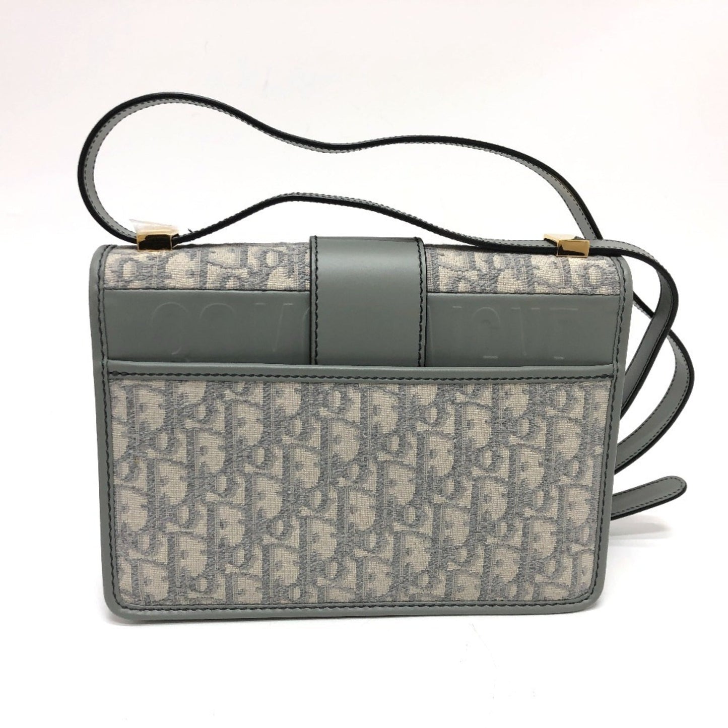 Christian Dior Gray Leather Canvas Shoulder Bag ()