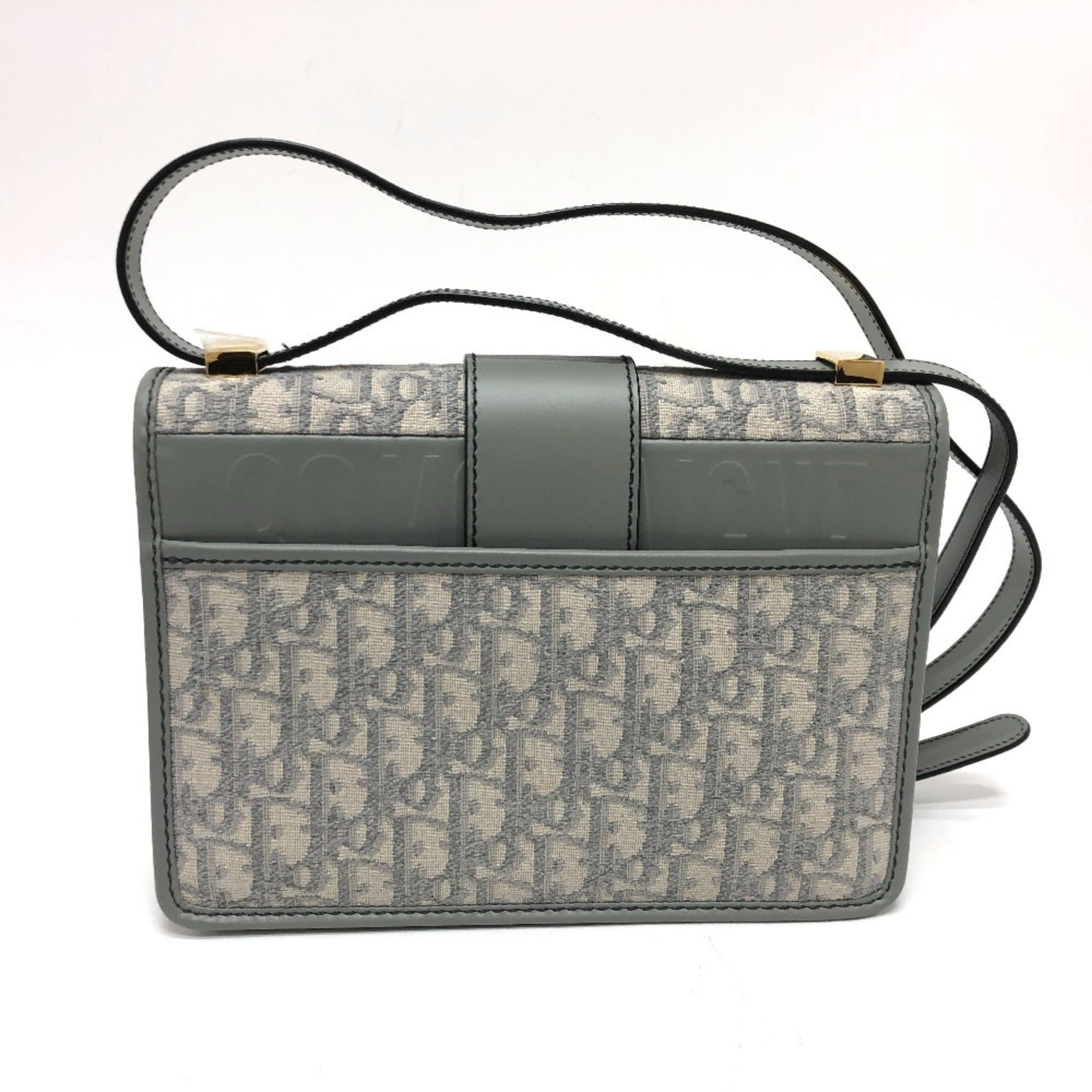 Christian Dior Gray Leather Canvas Shoulder Bag ()