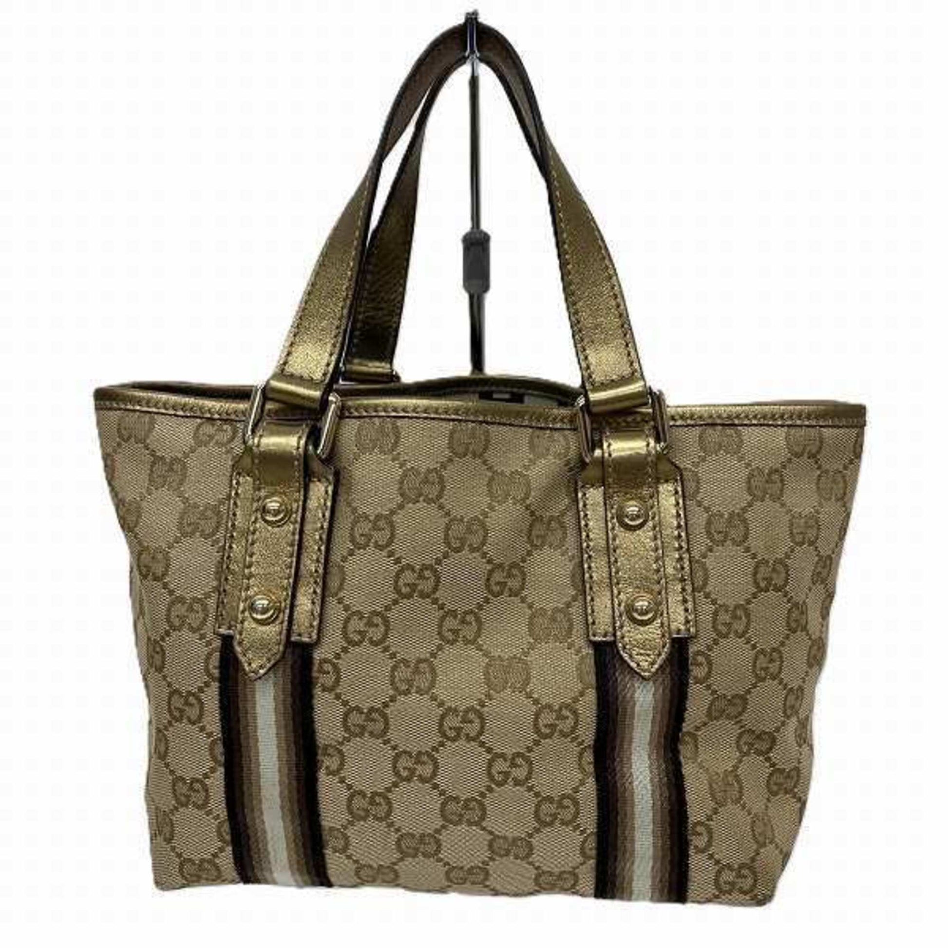 Gucci Leather Canvas Tote