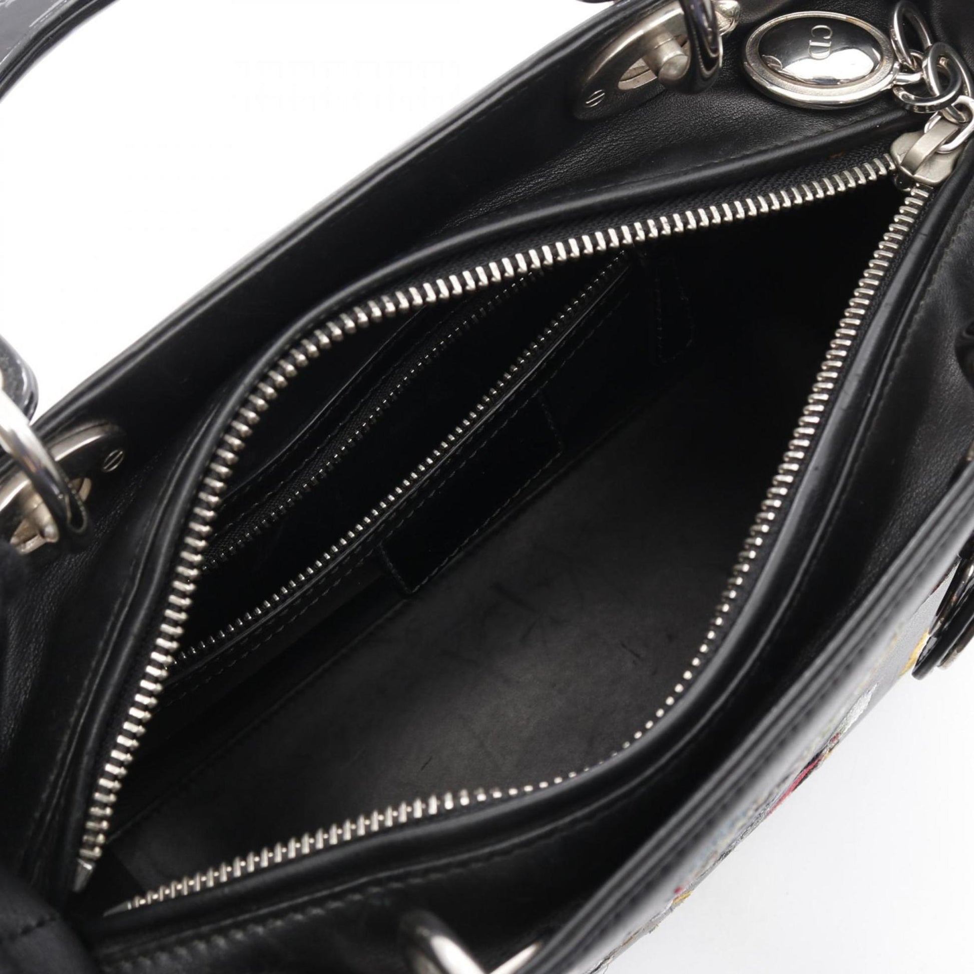 Christian Dior Lady Dior Black Leather Handbag ()
