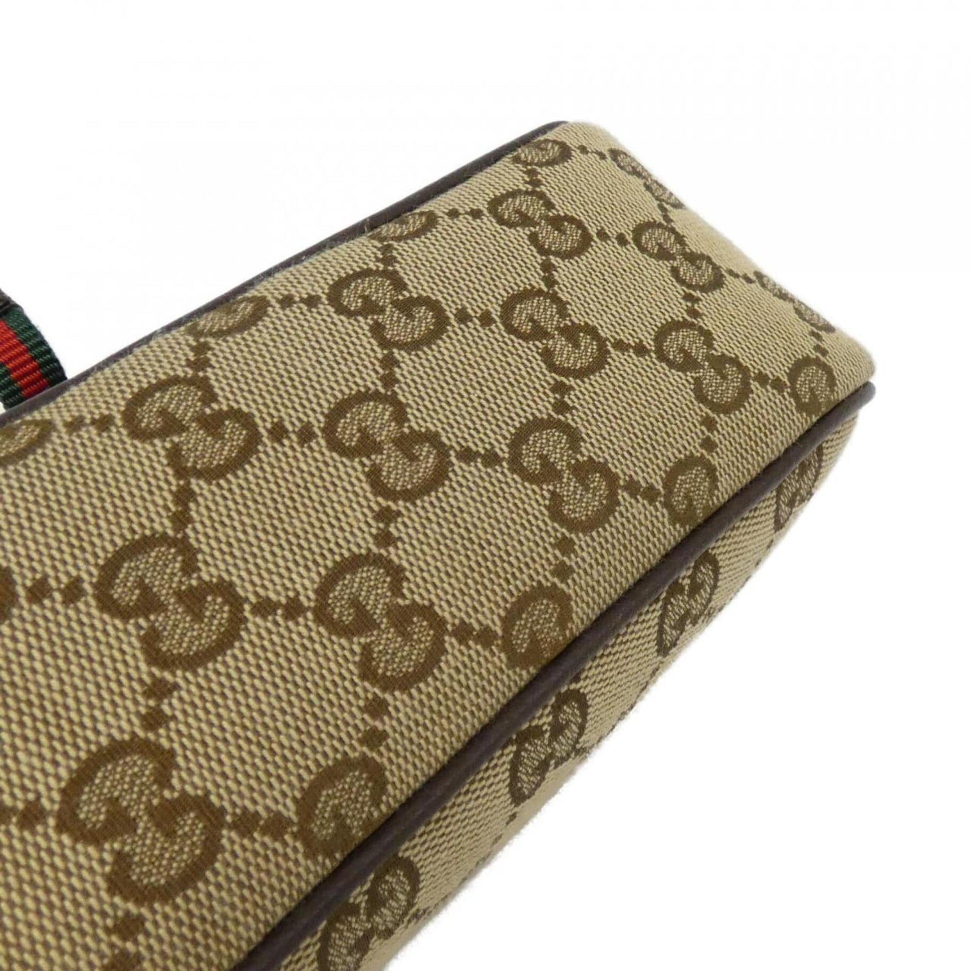 Gucci Leather Canvas Shoulder Bag