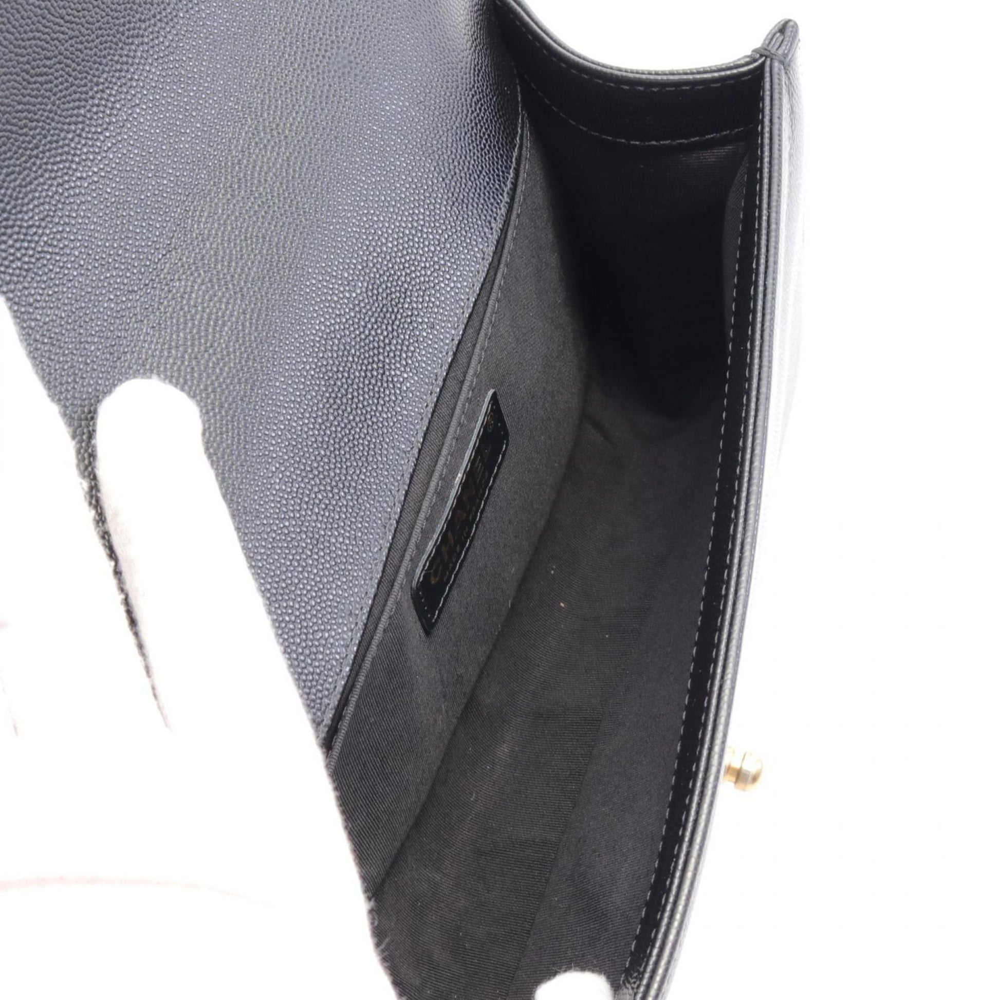 CHANEL Boy Chanel Matelasse Shoulder Bag Caviar Skin Women's Black