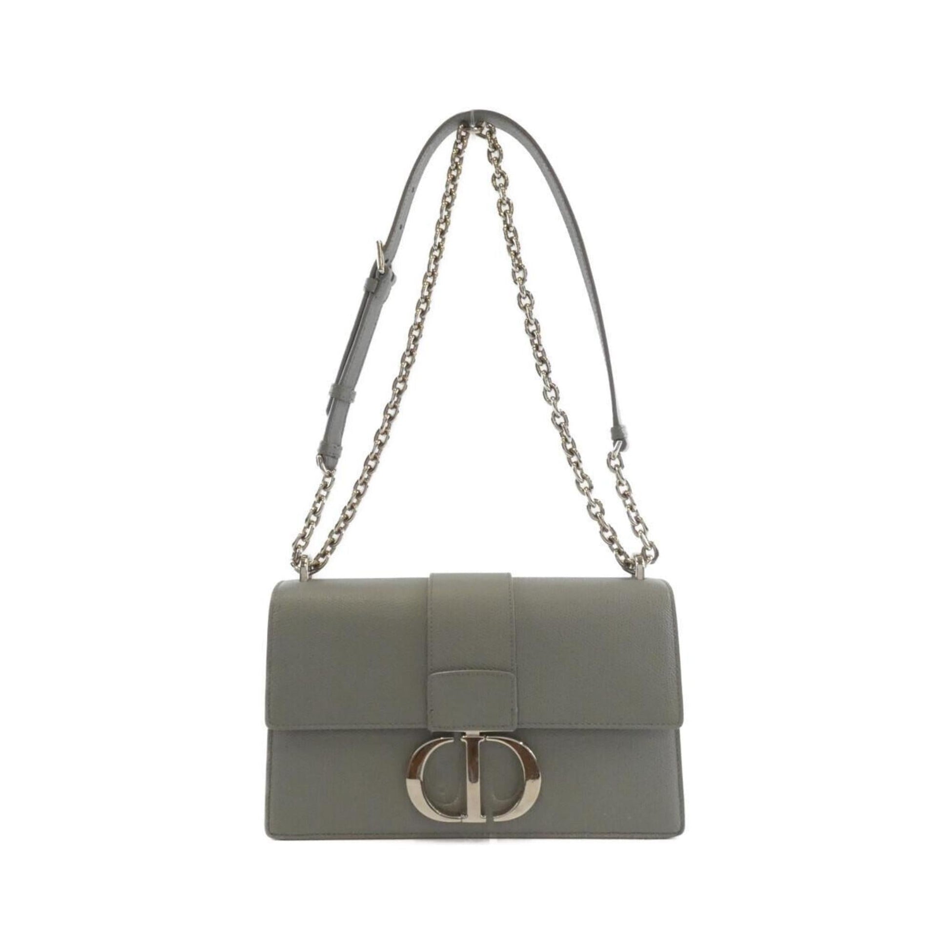 Christian Dior Gray Leather Shoulder Bag ()