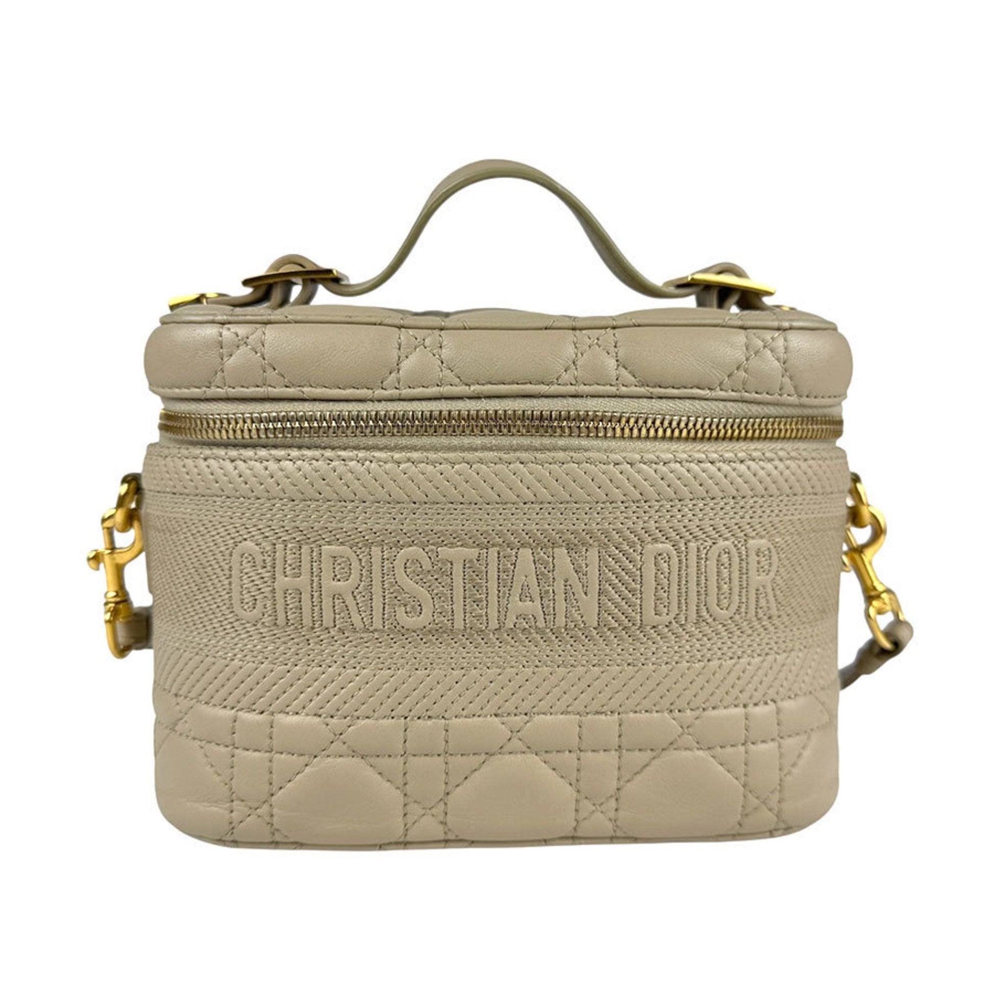 Christian Dior Beige Leather Handbag Shoulder Bag ()