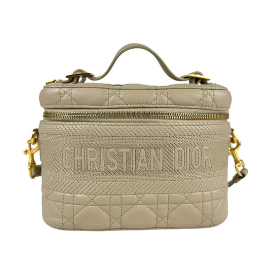 Christian Dior Beige Leather Handbag Shoulder Bag ()