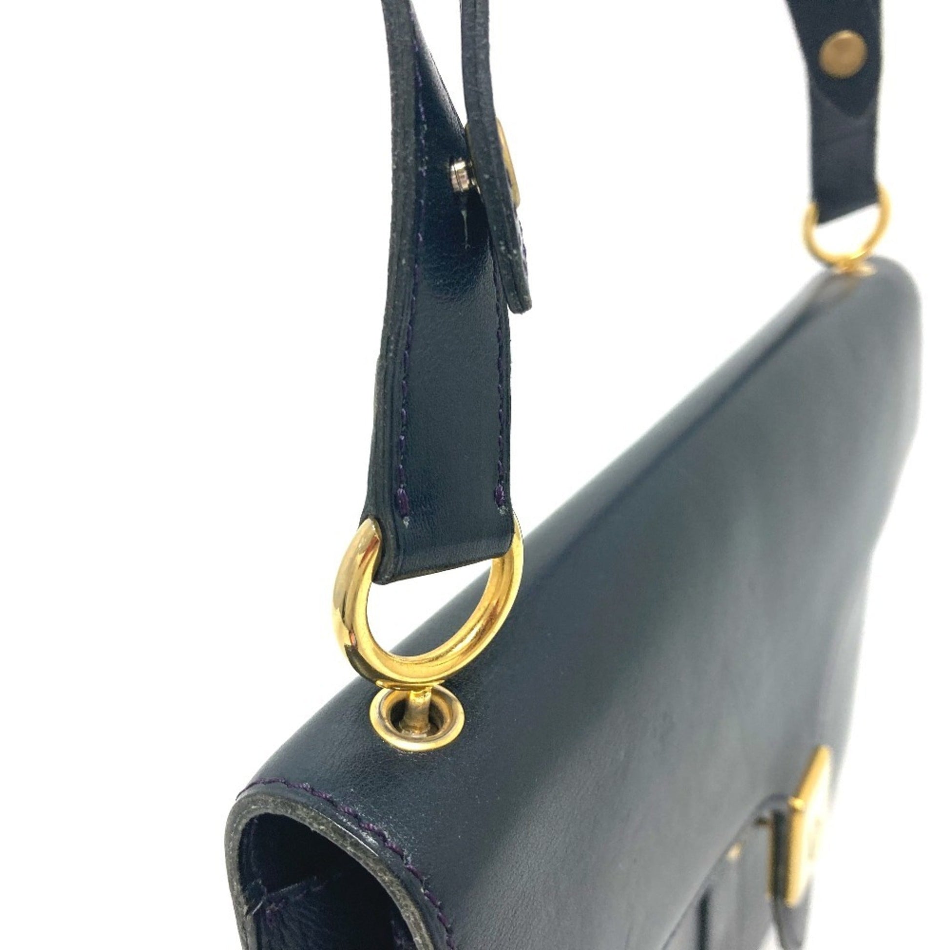 Christian Dior Trotter Navy Leather Handbag Shoulder Bag ()
