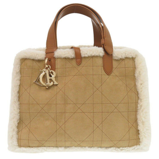 Christian Dior Brown White Leather Leather Handbag ()