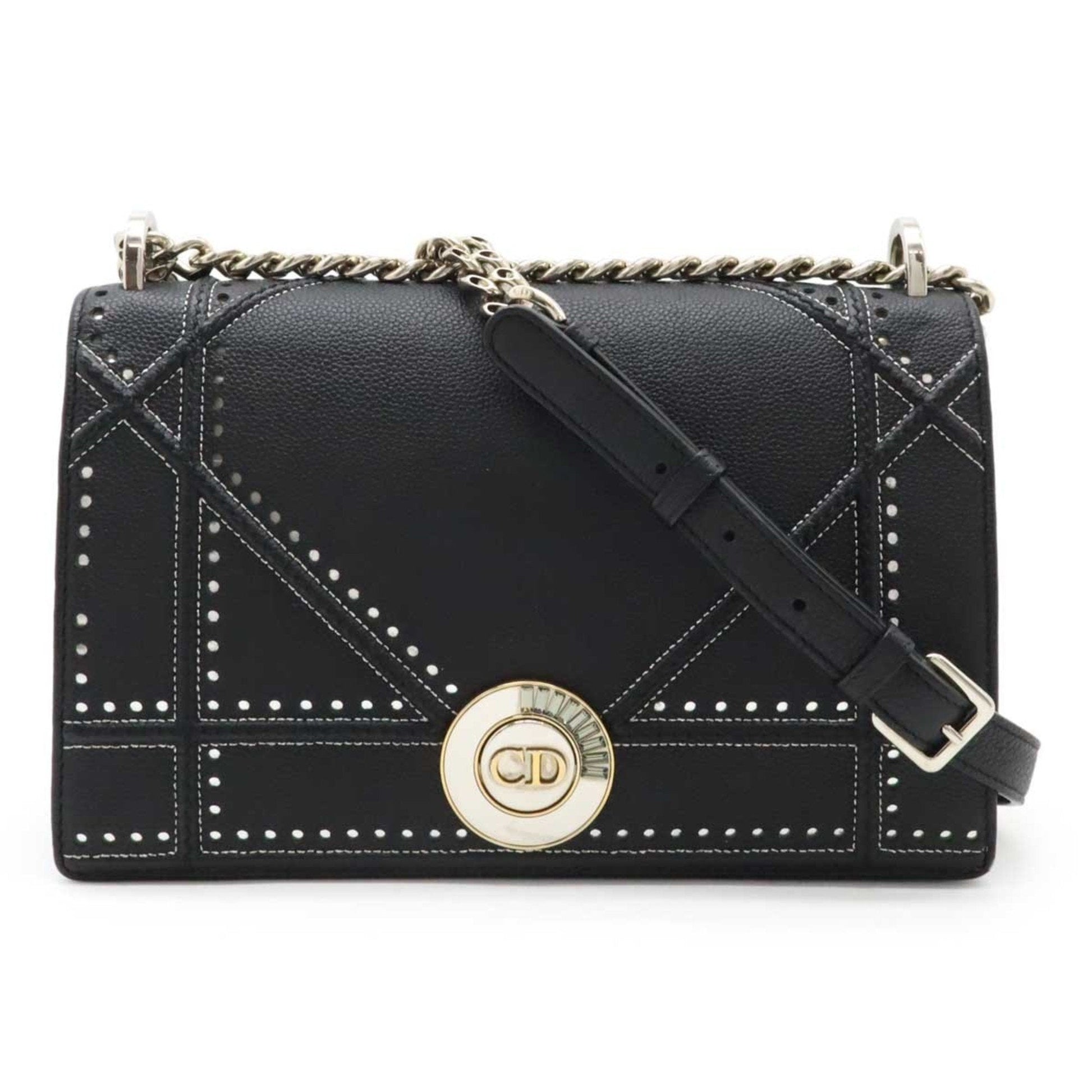 Christian Dior Black Leather Shoulder Bag ()