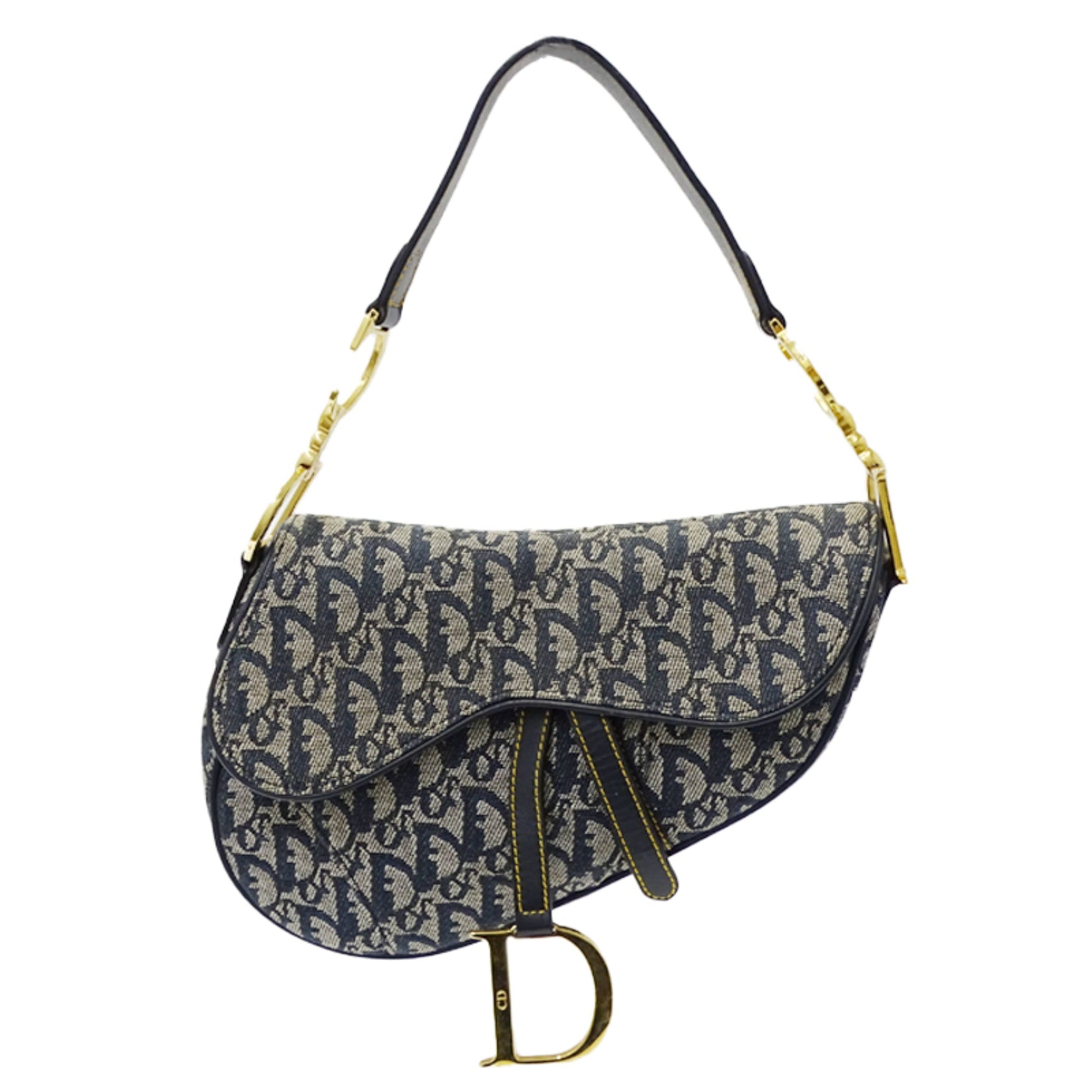 Christian Dior Blue Jacquard Shoulder Bag ()