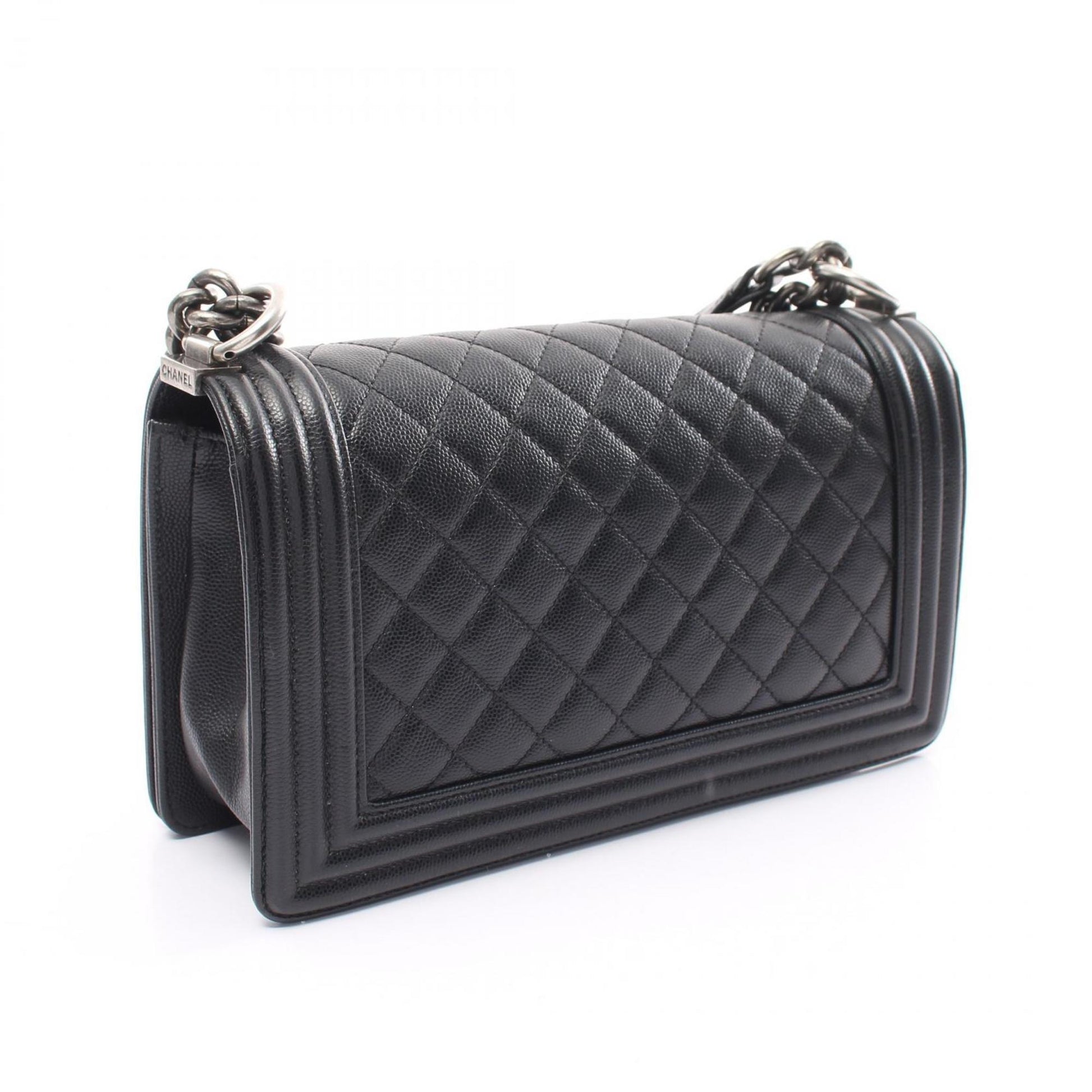 CHANEL Boy Chanel Shoulder Bag Caviar Skin Women's Black