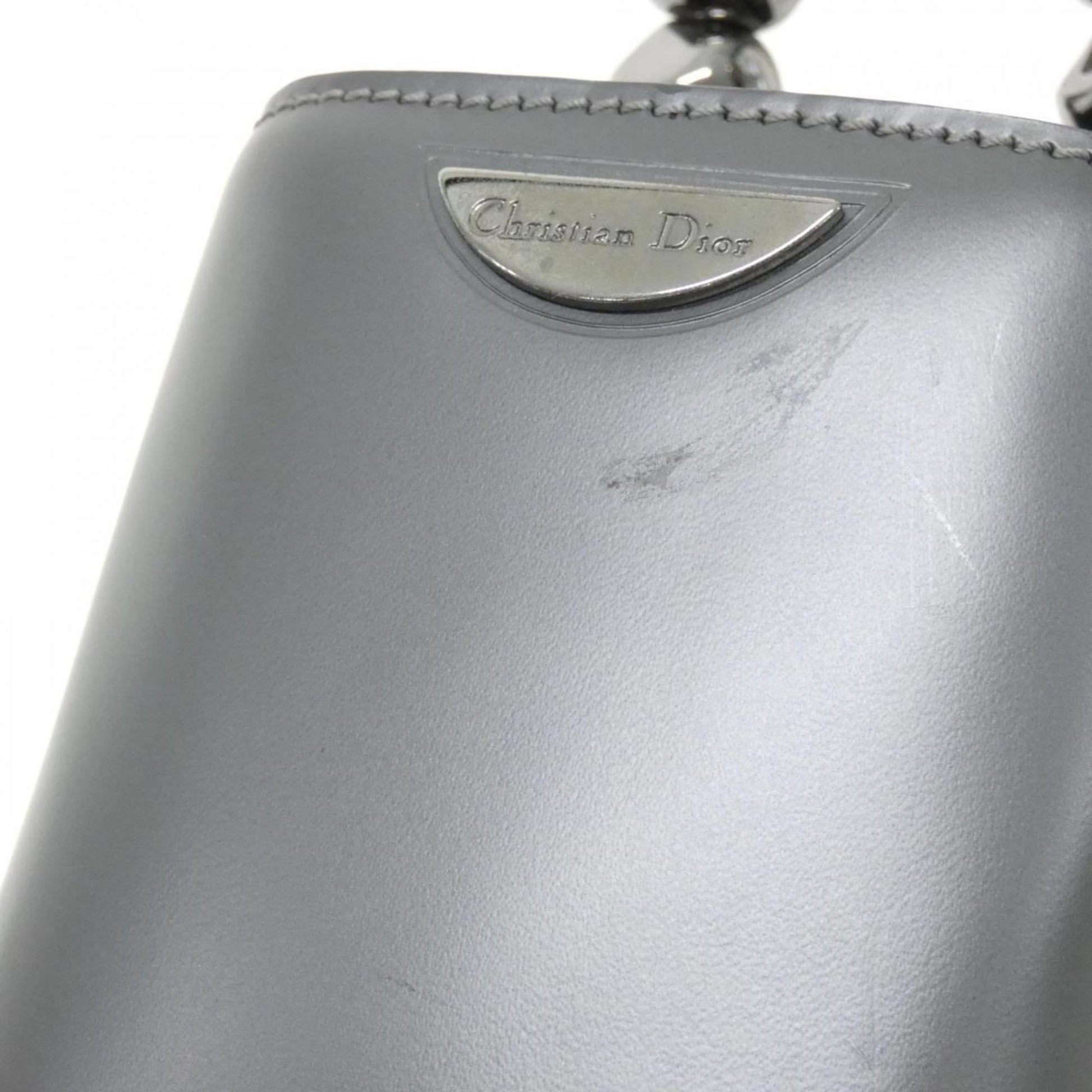 Christian Dior Gray Leather Handbag ()