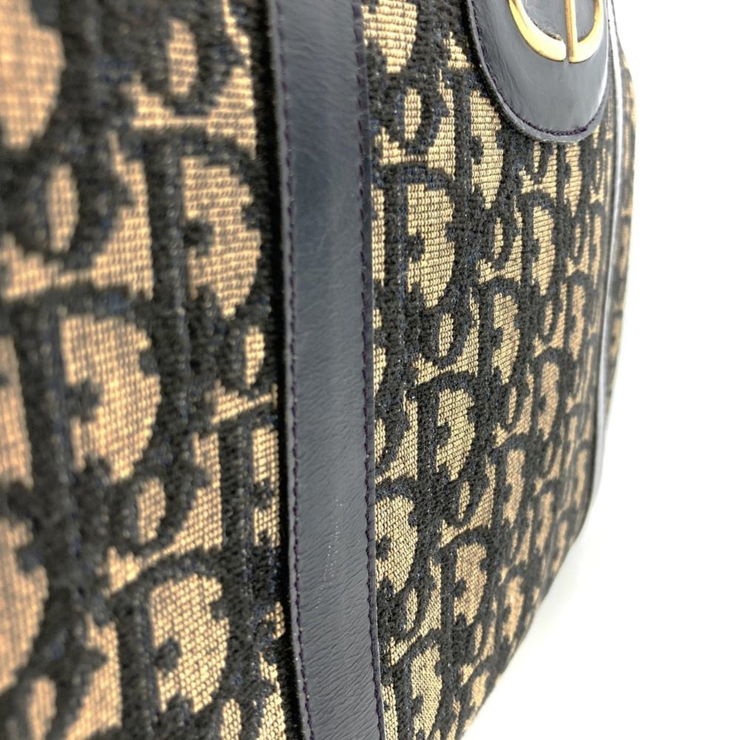 Christian Dior Navy Canvas Boston Bag Handbag ()