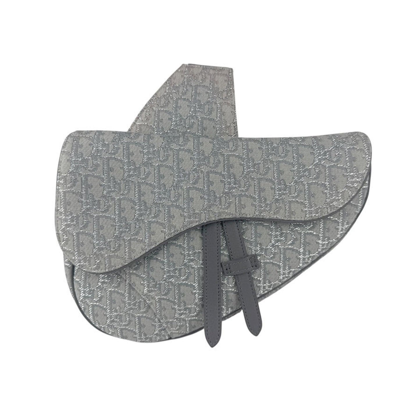 Christian Dior Gray Canvas Saddle Bag Shoulder Bag ()
