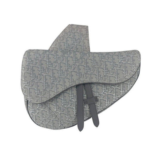 Christian Dior Gray Canvas Saddle Bag Shoulder Bag ()