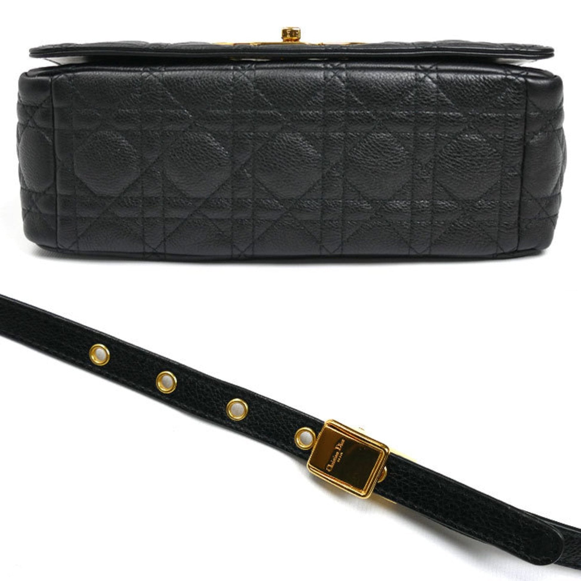 Christian Dior Black Leather Shoulder Bag ()