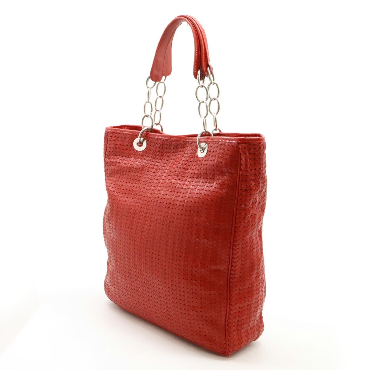 Christian Dior Red Color Leather Shoulder Bag Tote Bag ()