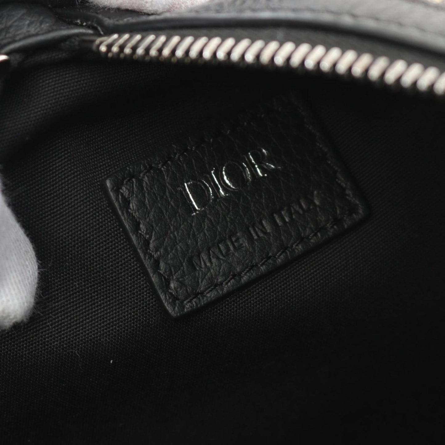 Christian Dior Beige Black Navy Canvas Leather Fanny Pack Sling Bag ()