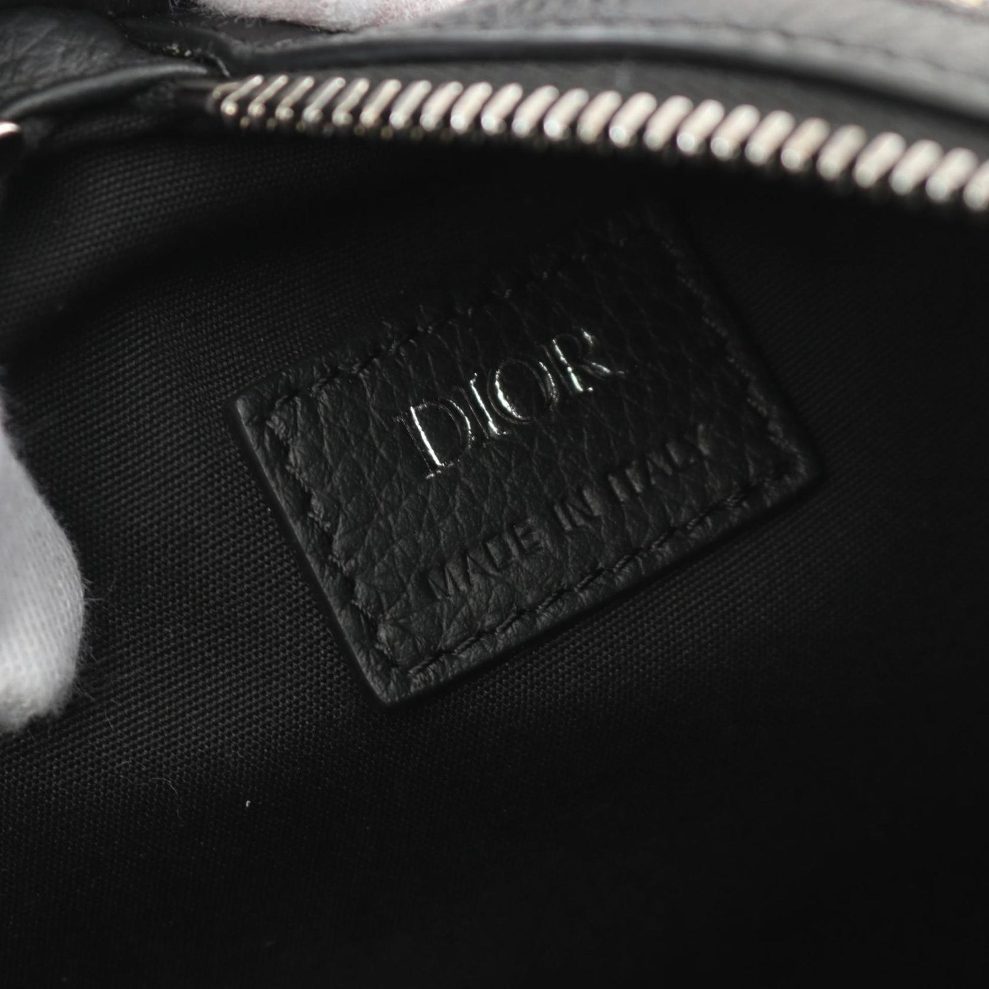 Christian Dior Beige Black Navy Canvas Leather Fanny Pack Sling Bag ()
