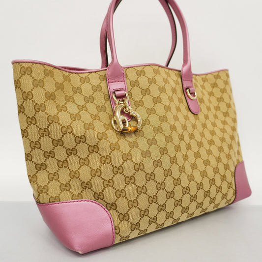Gucci Leather Canvas Tote
