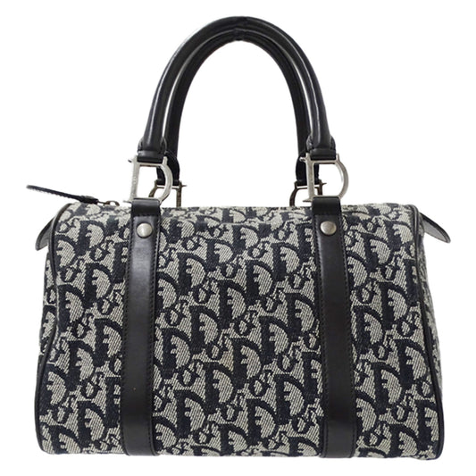 Christian Dior Black Canvas Boston Bag Handbag ()