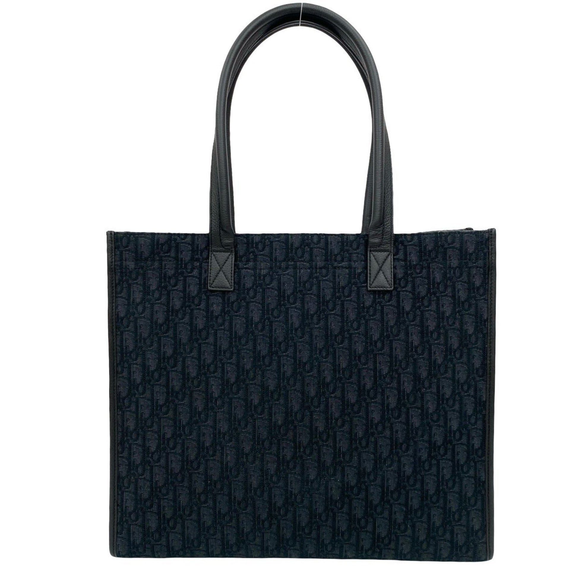Christian Dior Black Canvas Leather Tote Bag ()