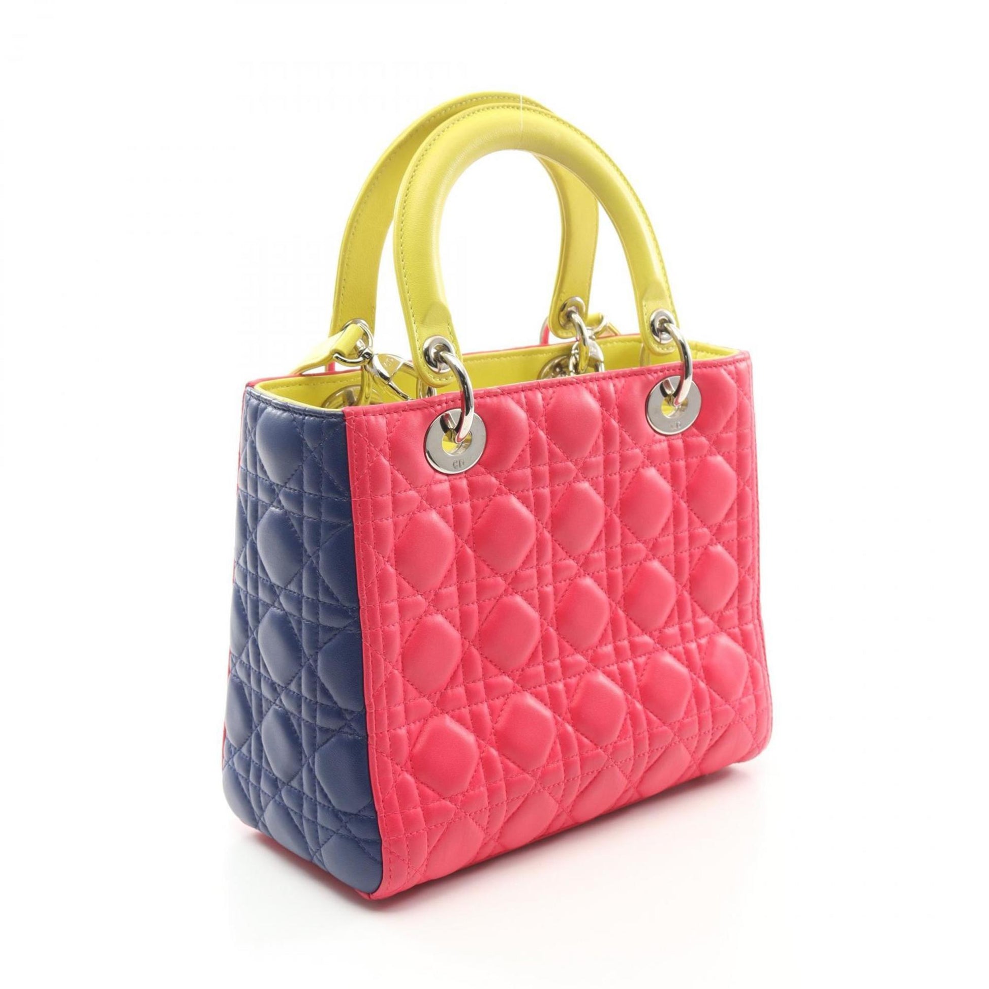 Christian Dior Blue Green Pink Leather Handbag ()