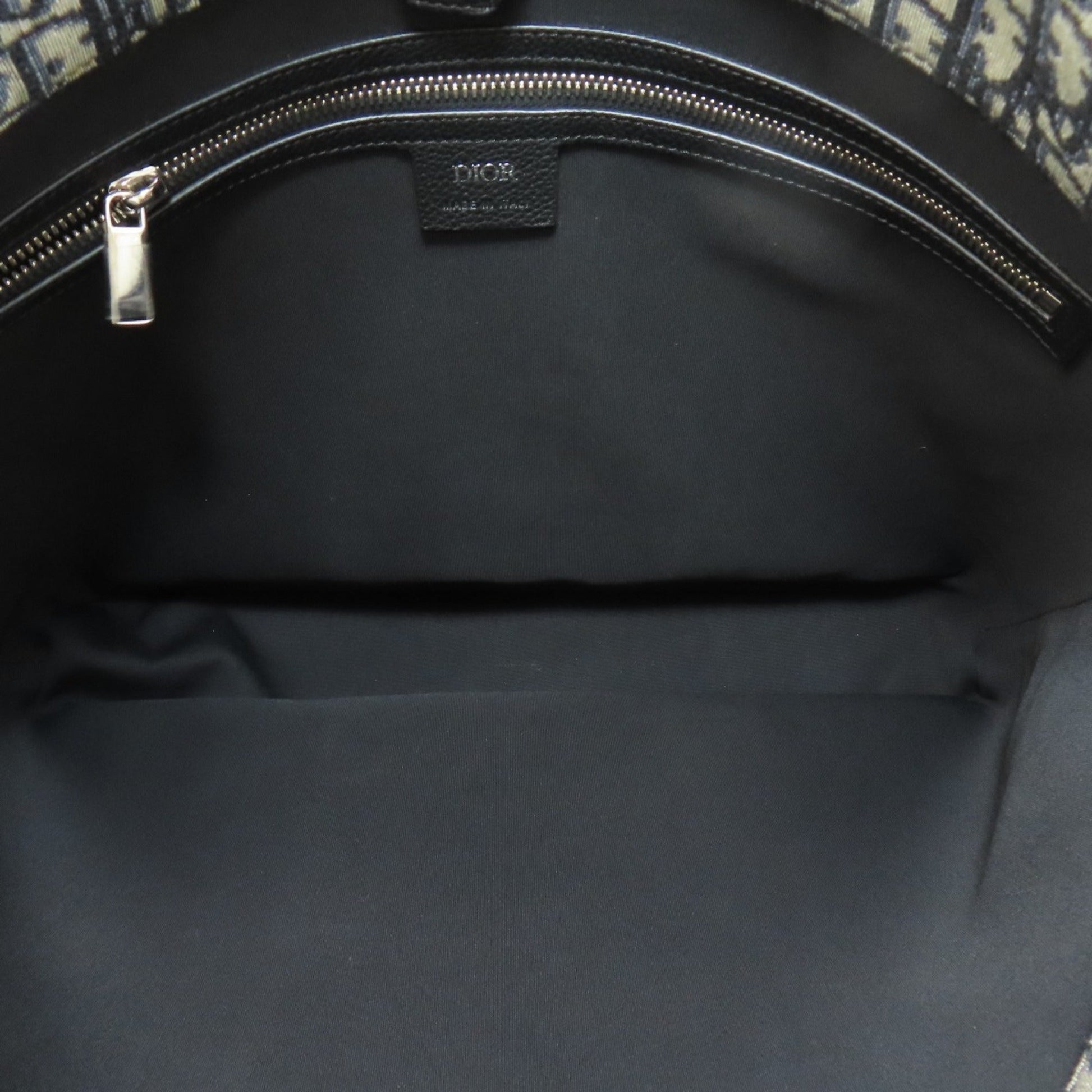 Christian Dior Navy Canvas Leather Tote Bag ()