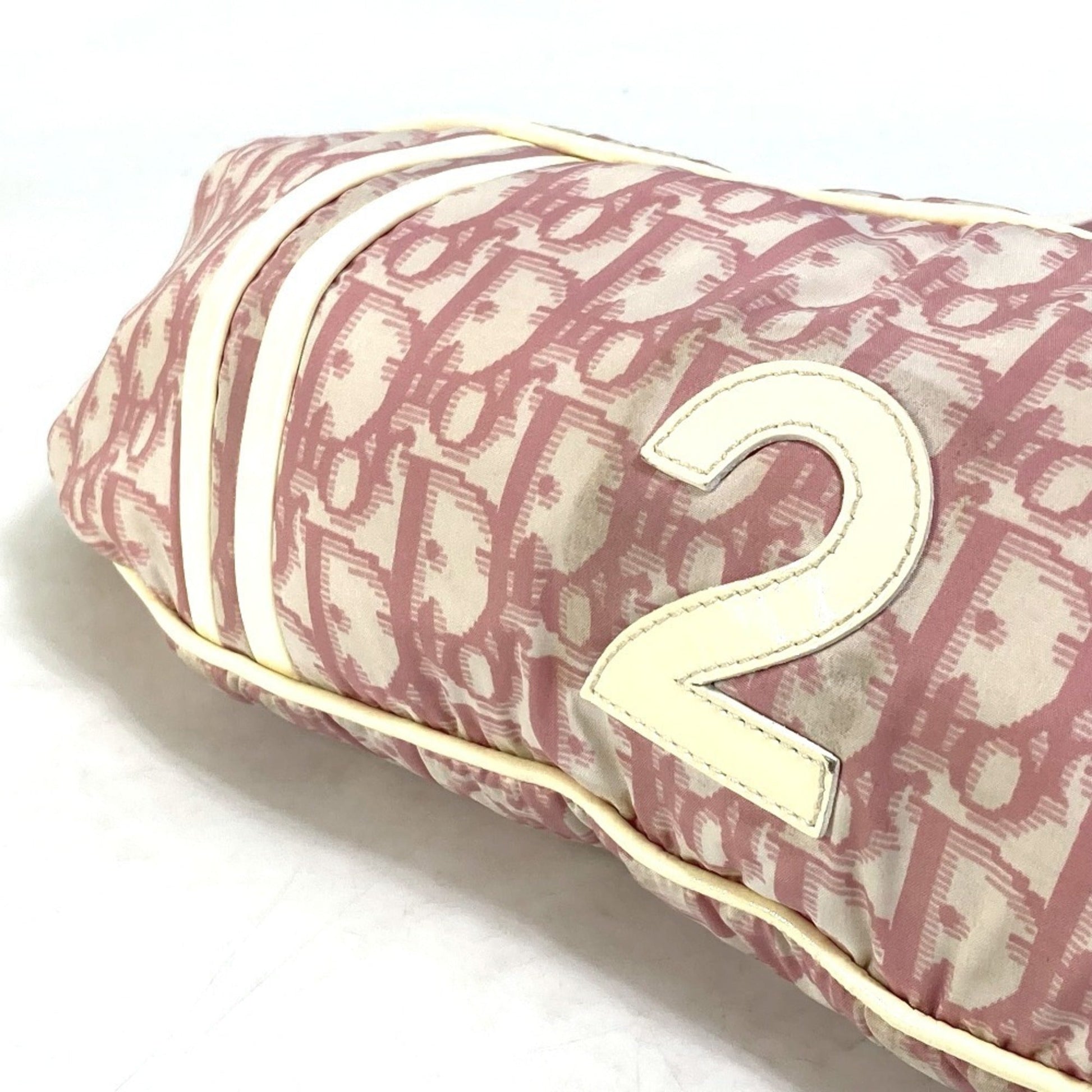 Christian Dior Trotter Pink White Nylon Fanny Pack Shoulder Bag ()