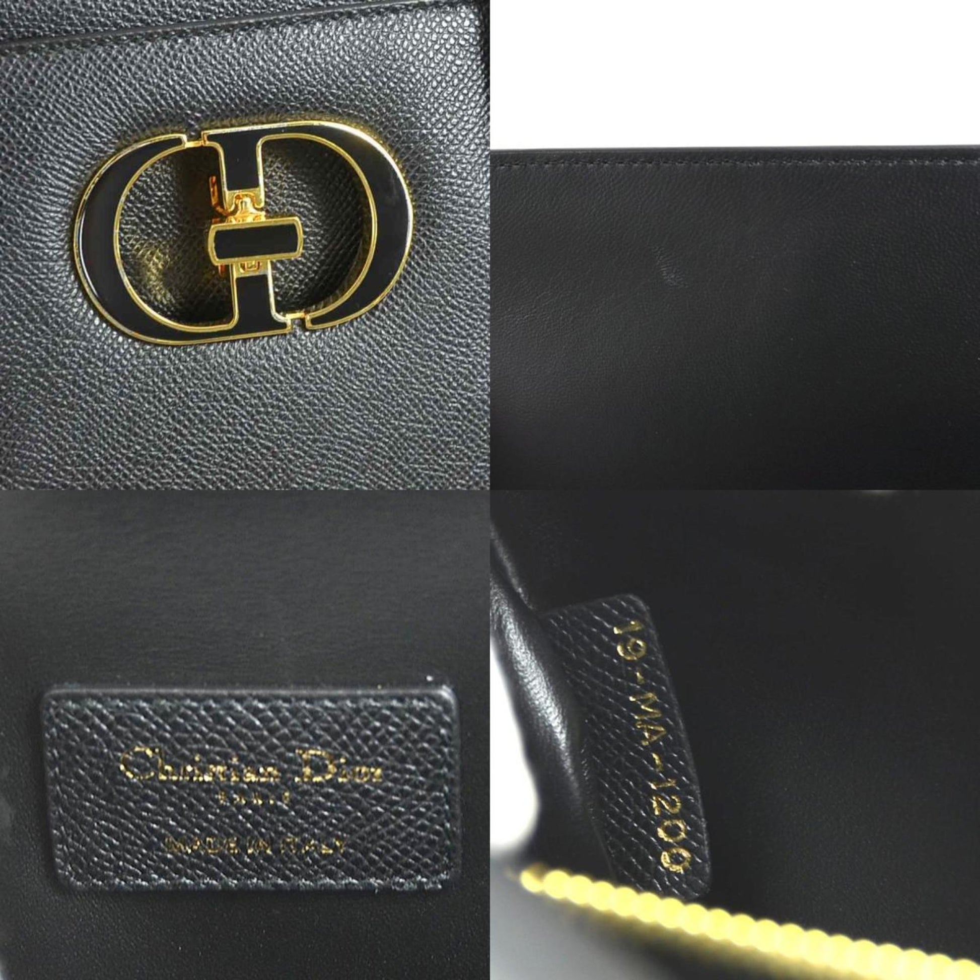 Christian Dior Black Leather Handbag Shoulder Bag ()