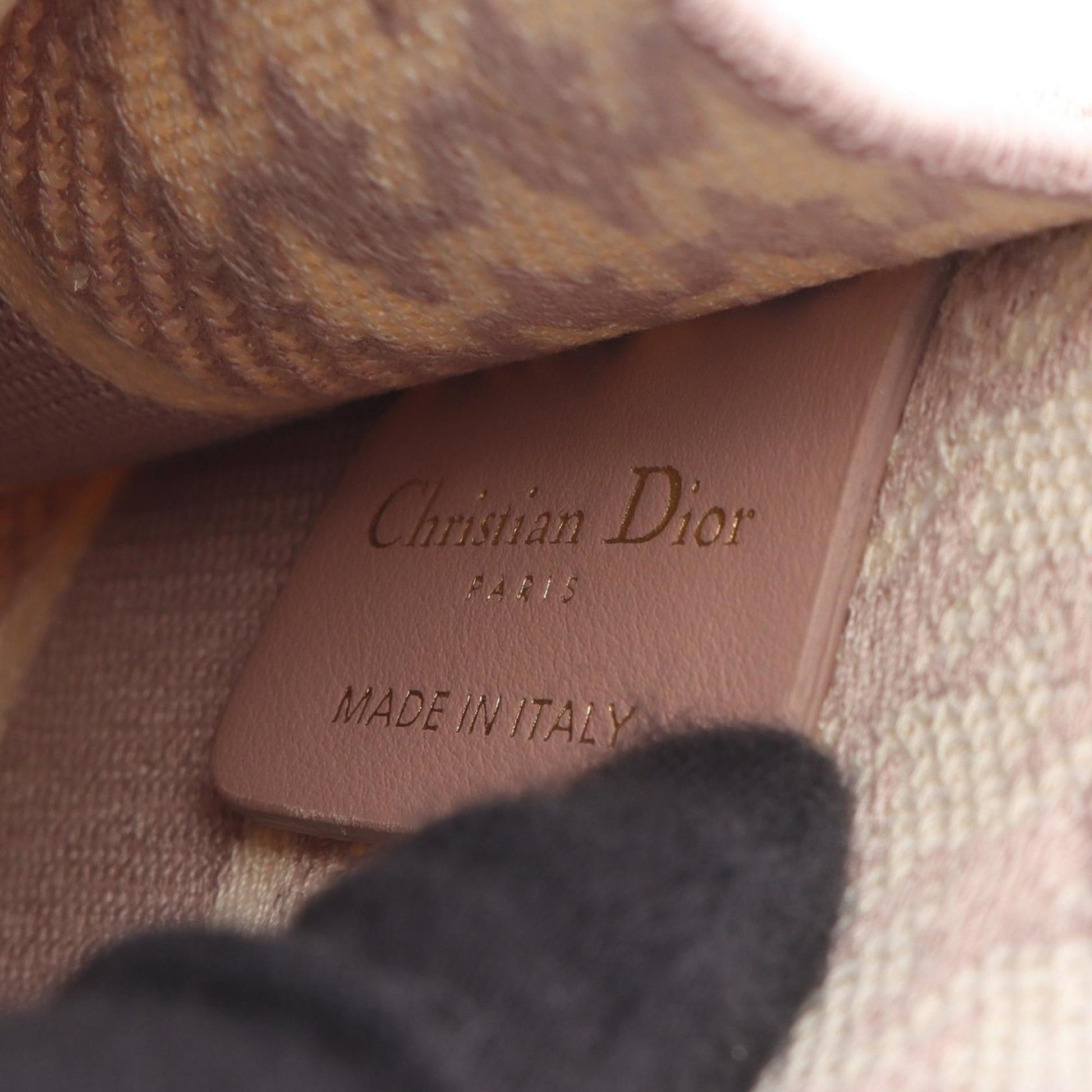 Christian Dior Pink White Canvas Handbag Tote Bag ()