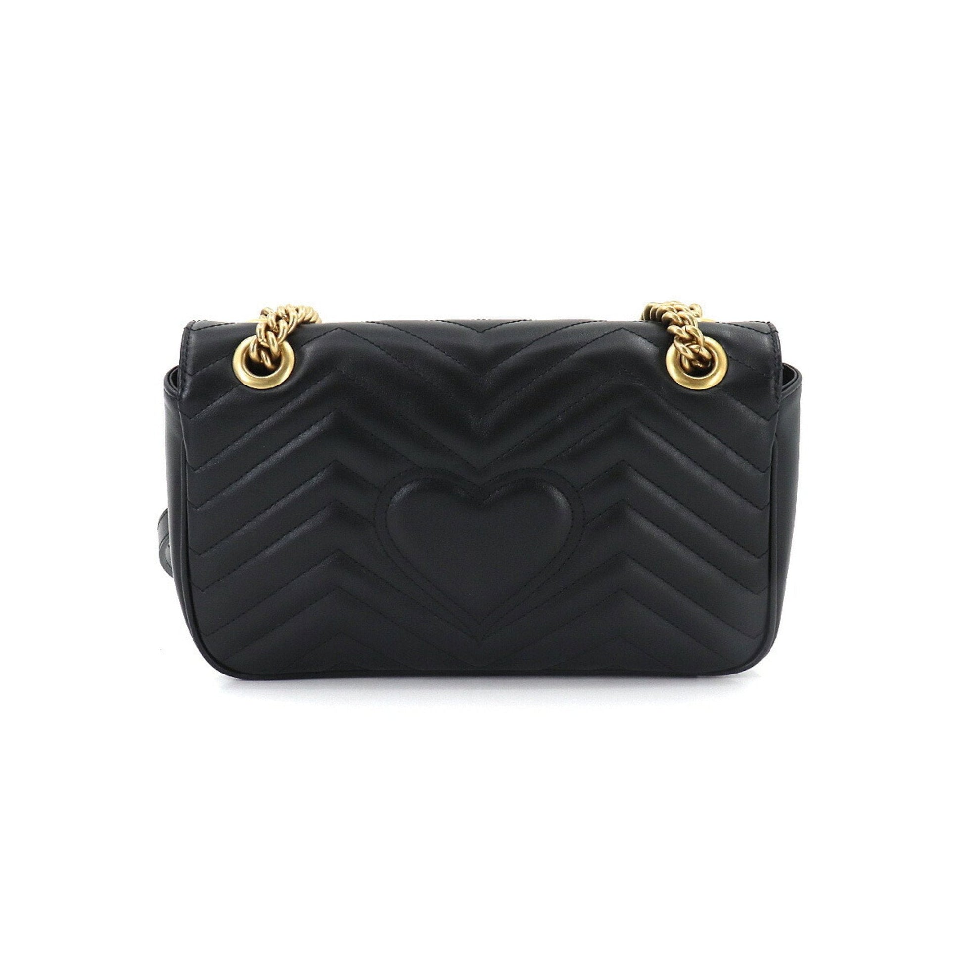 Gucci GG Marmont Black Leather Quilted Shoulder Bag Style 3