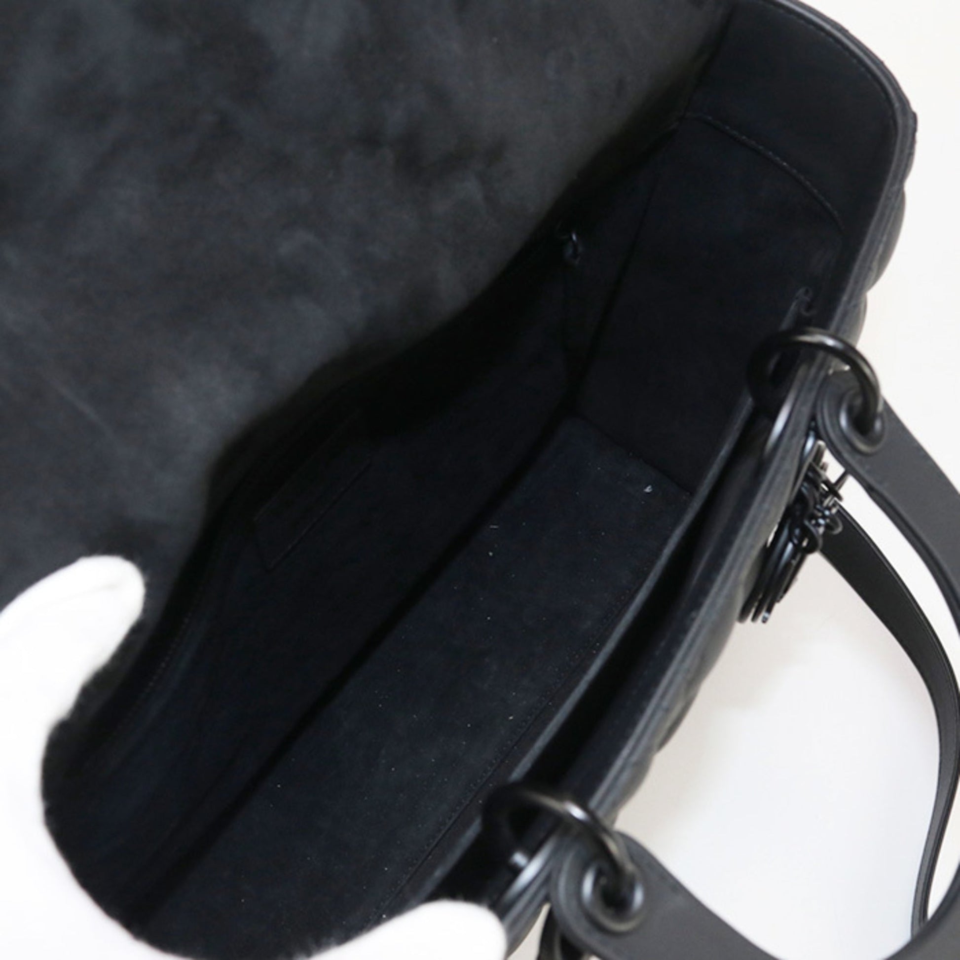 Christian Dior Black Leather Tote Bag ()