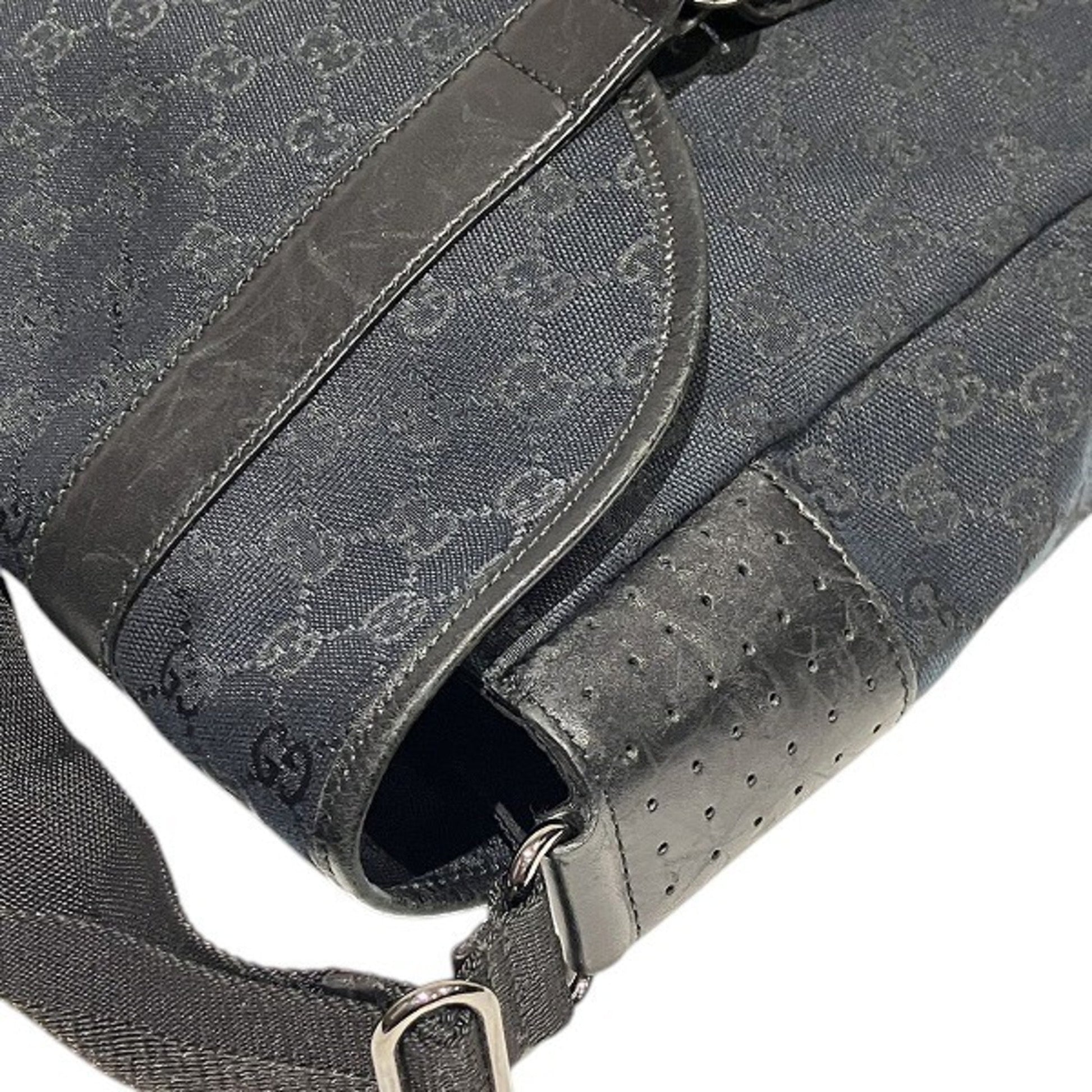 Gucci Leather Canvas Shoulder Bag
