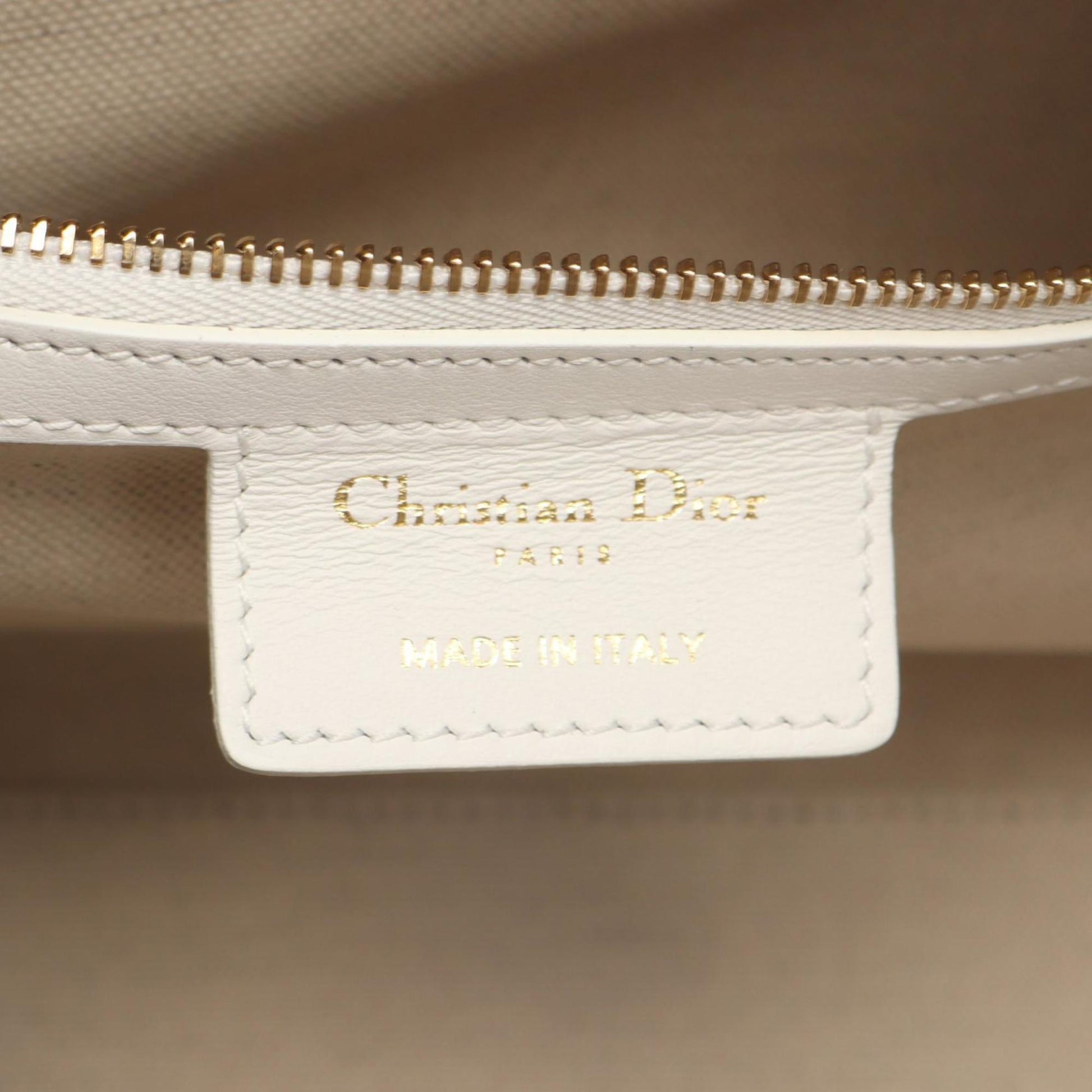 Christian Dior Black White Leather Handbag ()