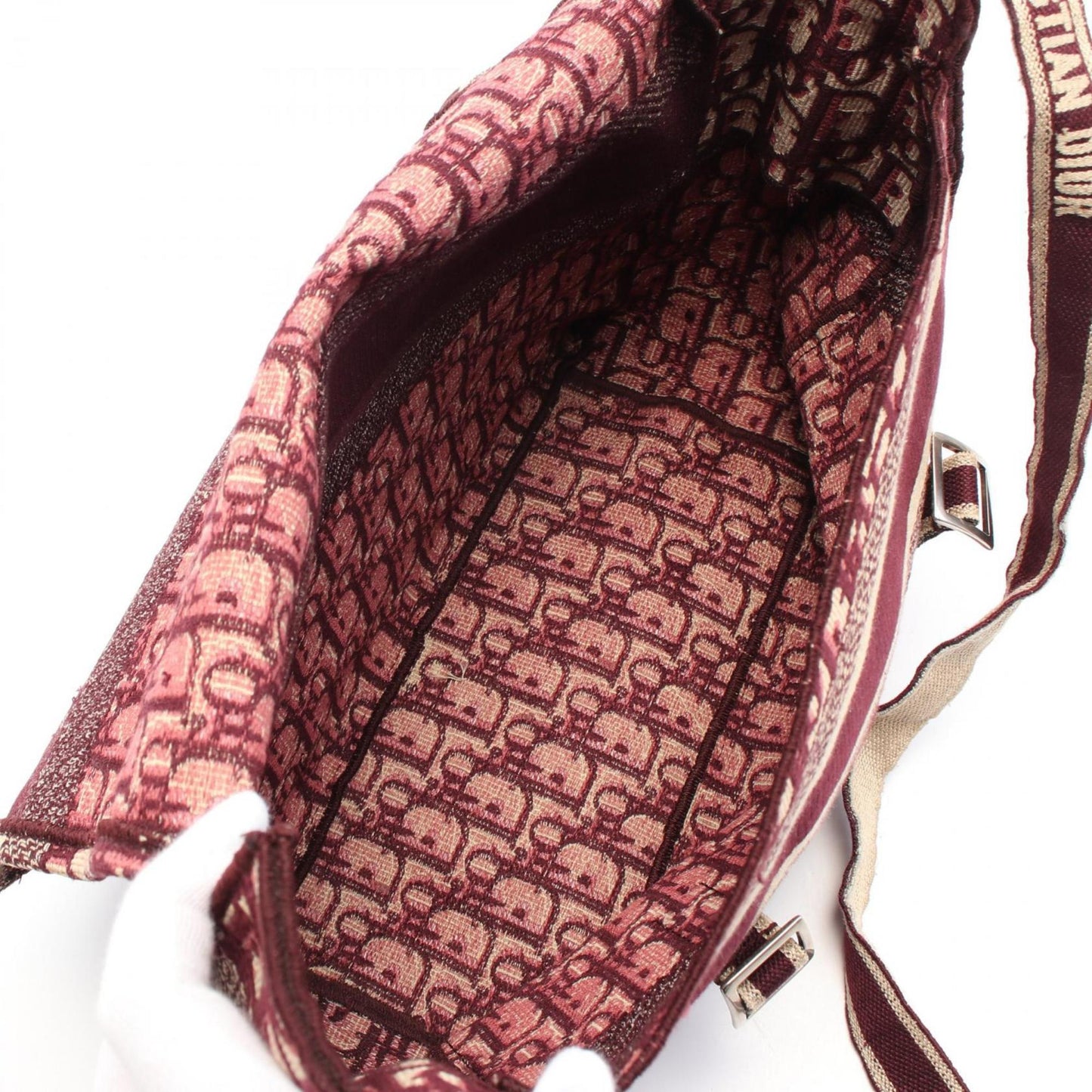 Christian Dior Beige Bordeaux Canvas Shoulder Bag ()