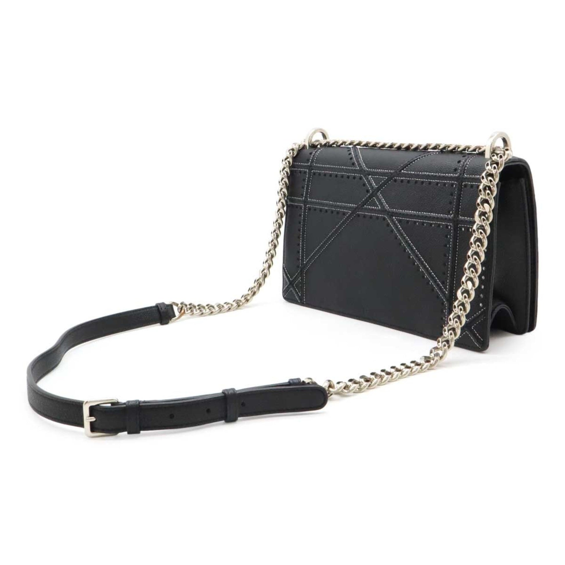 Christian Dior Black Leather Shoulder Bag ()