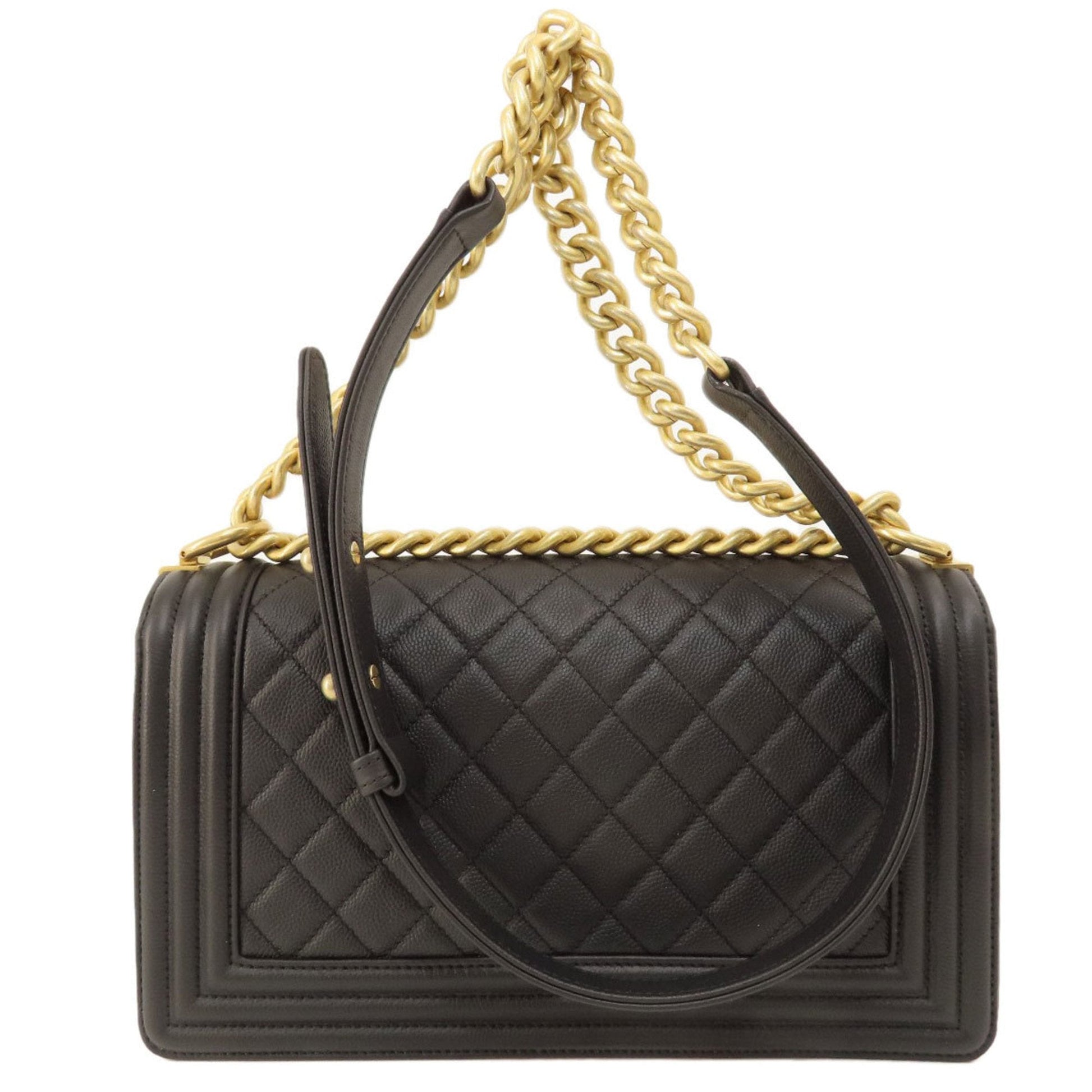 Chanel Boy Chain Shoulder Bag Caviar Skin Women's CHANEL