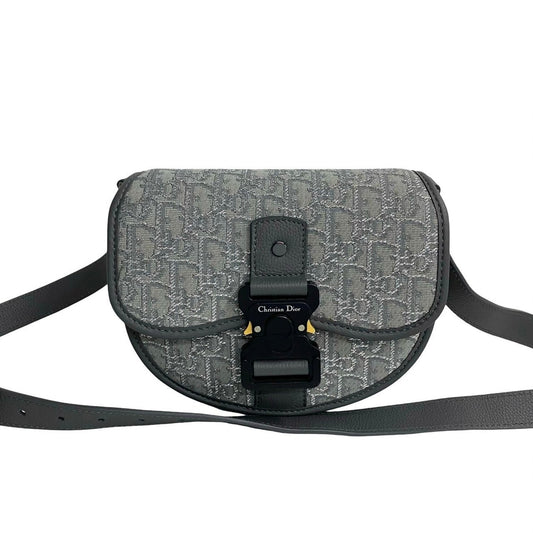 Christian Dior Gray Canvas Leather Shoulder Bag ()