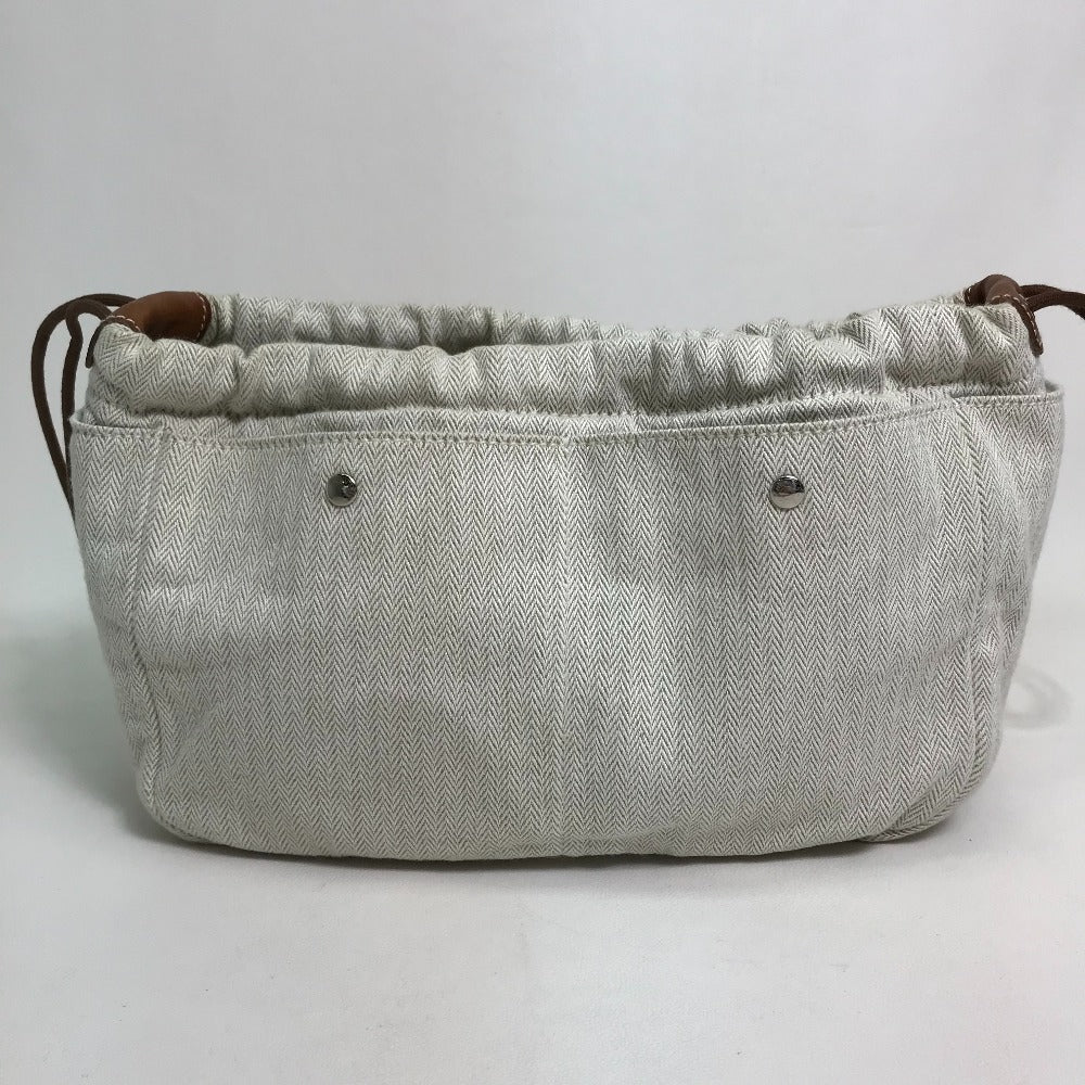 HERMES Pouch Towal chevron Beige type Foolby 25 Women