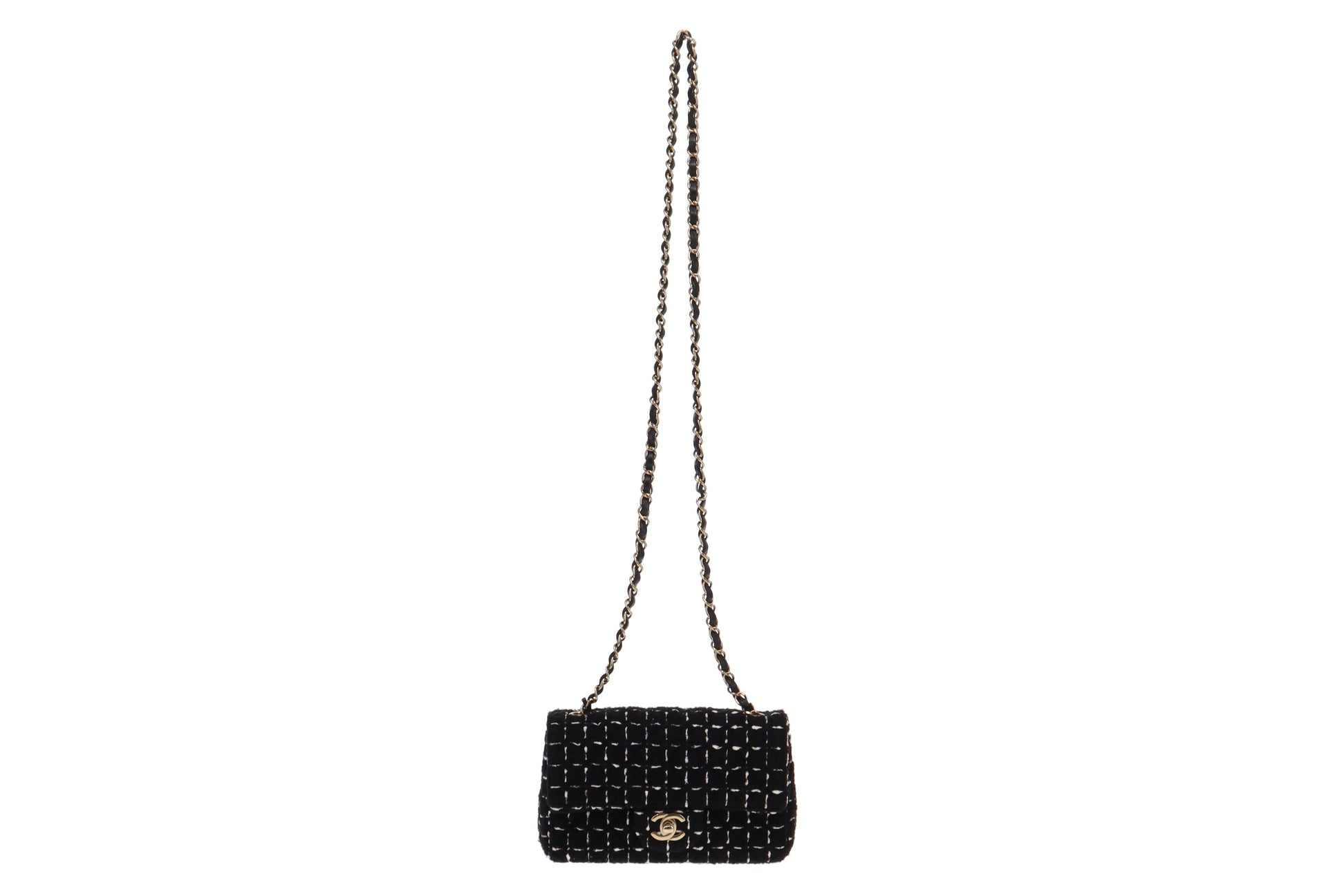 Chanel Black Tweed Flap Bag 2023