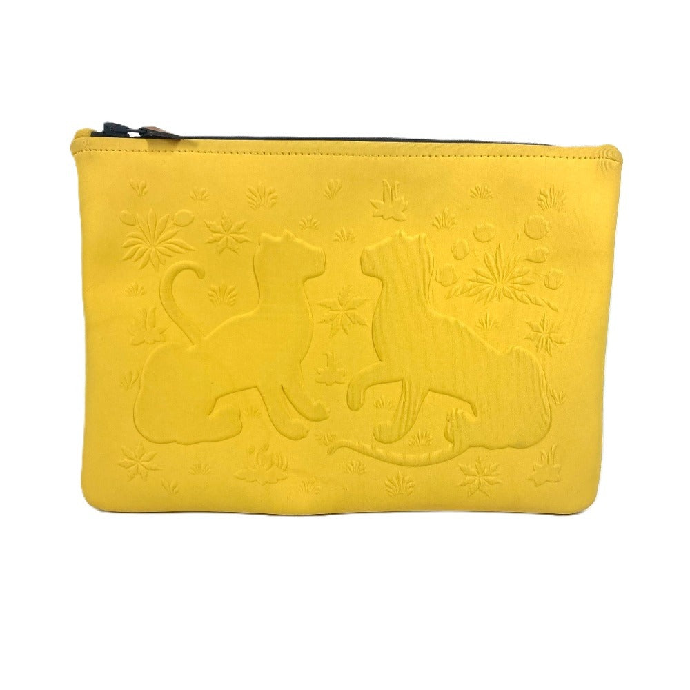 HERMES Pouch polyamide yellow Neovan MM Leopard