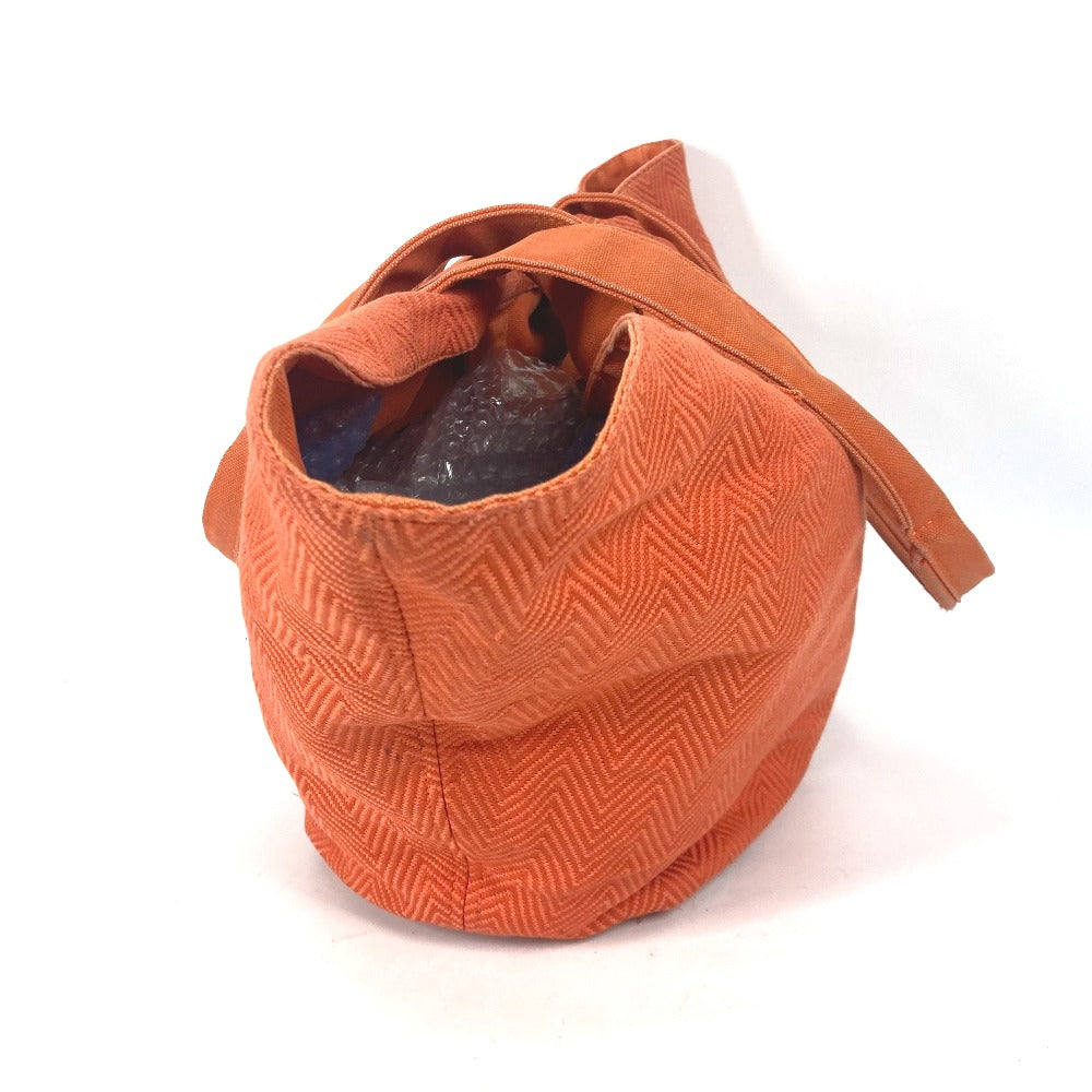 HERMES Shoulder Bag canvas Orange Shoulder Tote Bag Beach Bag Paniedo Plat Rouge PM