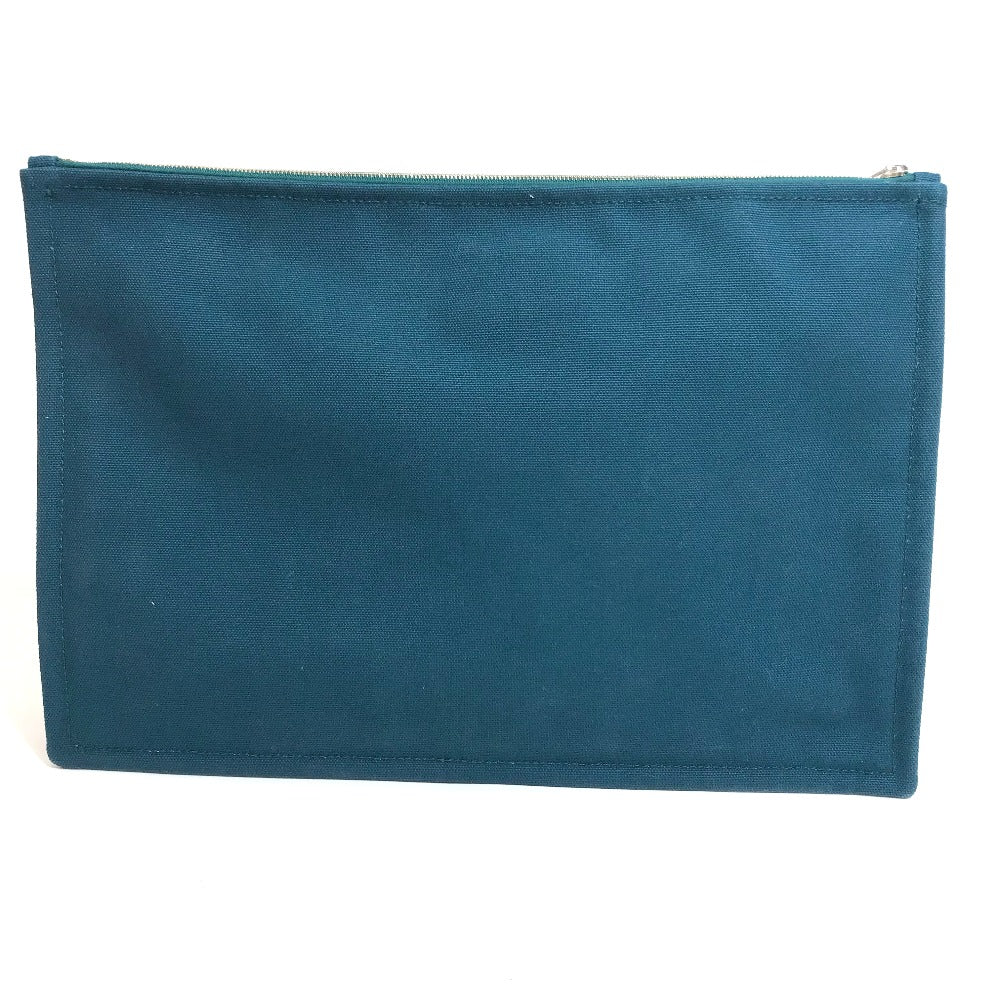HERMES Pouch canvas Blue type bicycle studs velocipedist unisex(Unisex)
