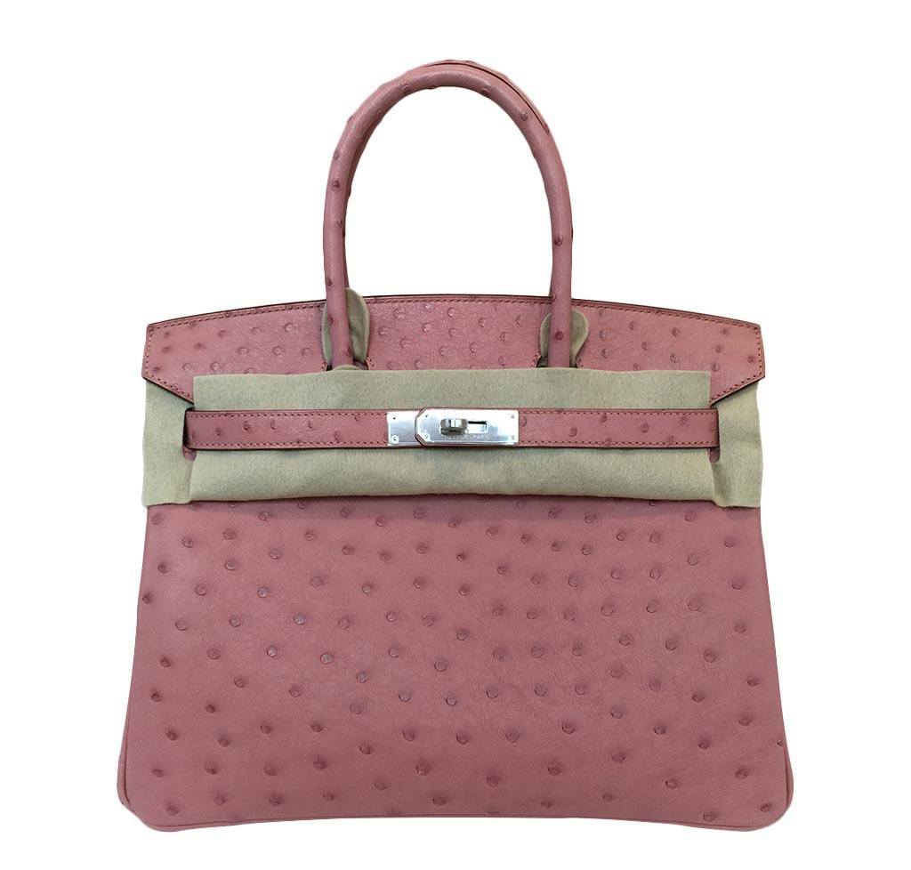 HermesBirkin 30 Ostrich Terre Cuite Bag