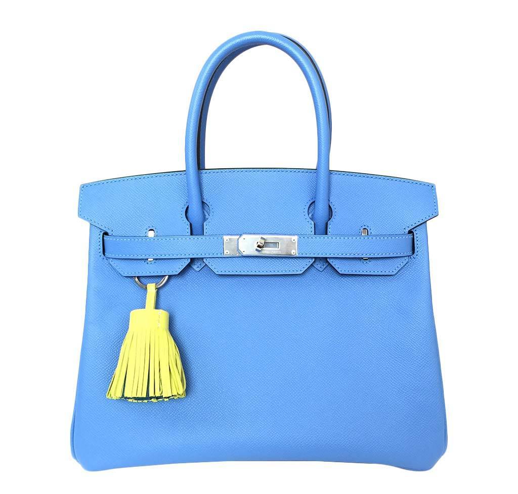 HermesBirkin 30 Bag Blue Paradise PHW