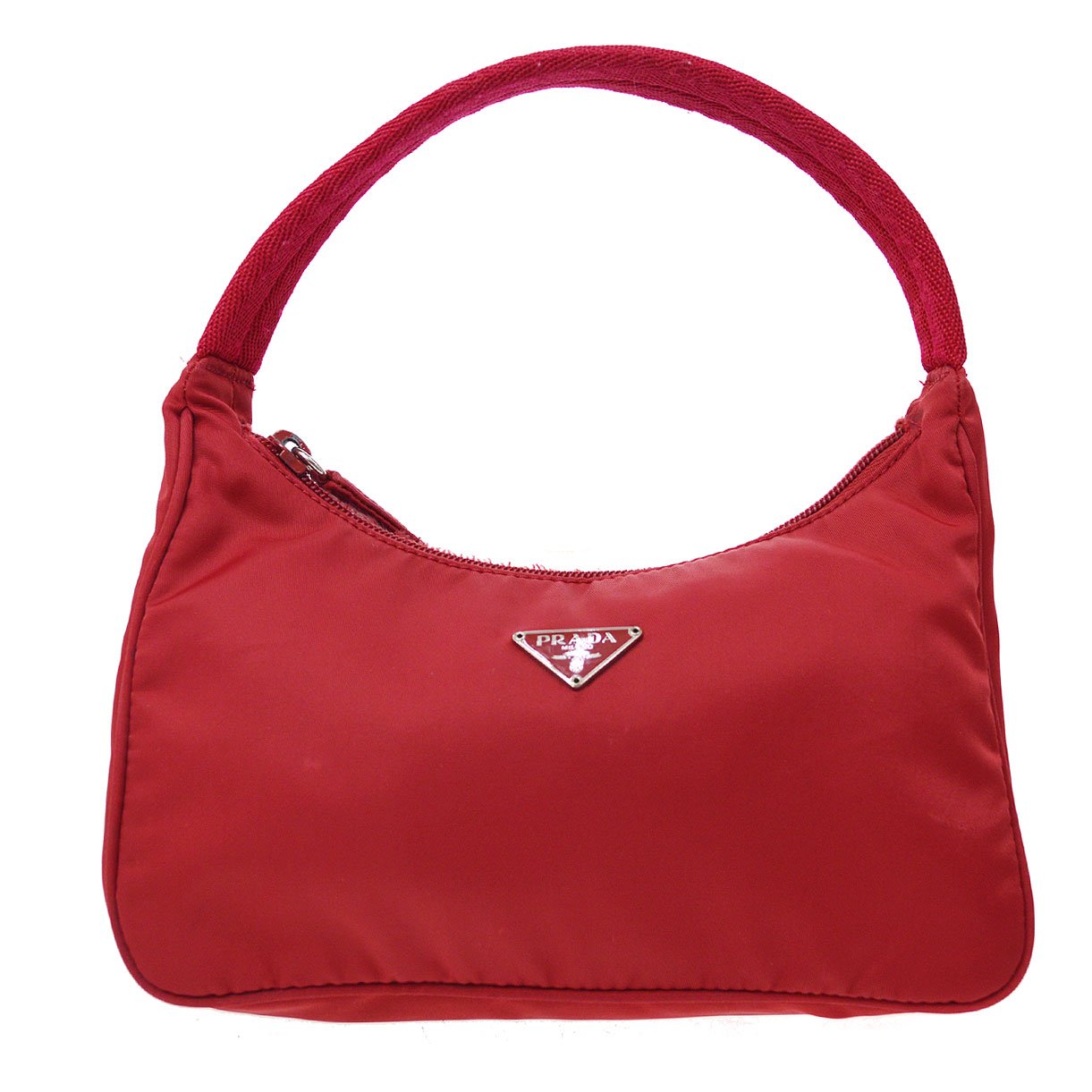 PRADA Red Nylon Hobo Bag