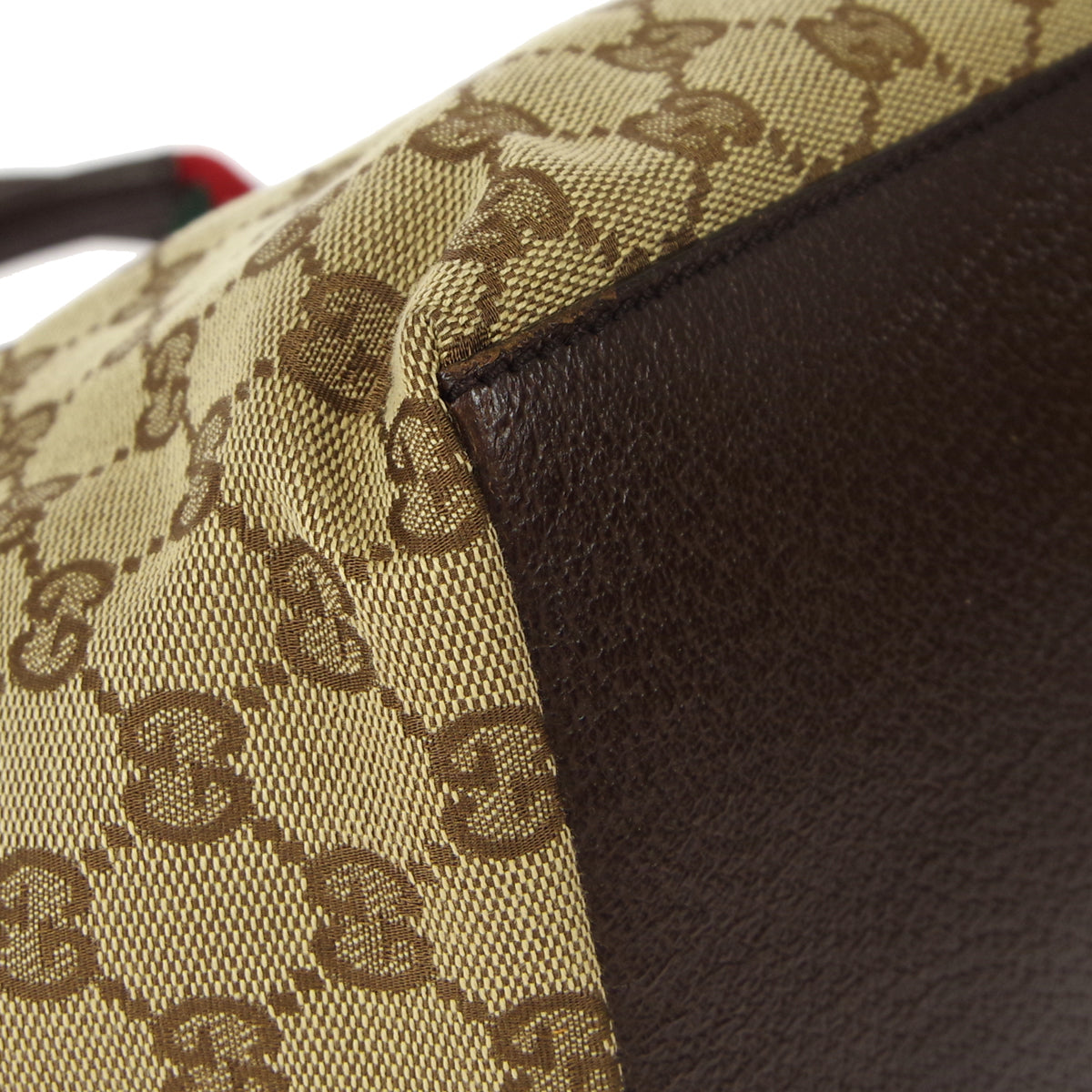 Gucci Sherry Line Beige Leather Canvas Tote Style 2